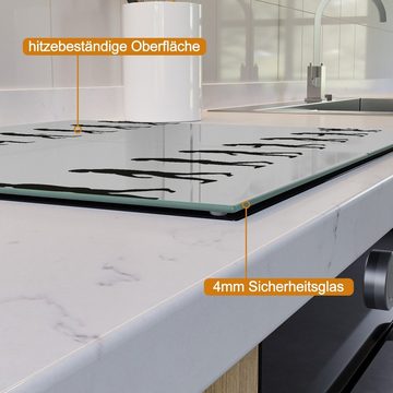 Wallario Herd-Abdeckplatte Evolution - Die Entwicklung des Menschen, ESG-Sicherheitsglas, (Glasplatte, 2 tlg., inkl. 5mm Noppen), verschiedene Größen