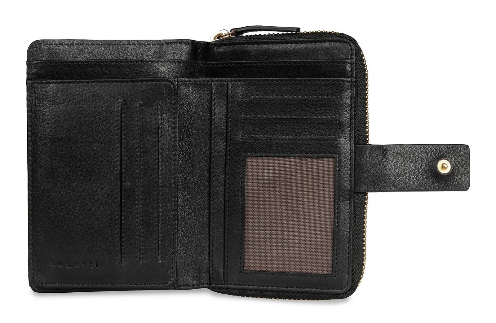 bugatti Geldbörse Lady Zip Around Wallet, aus echtem Rindsleder mit RFID-Blocker Schutz