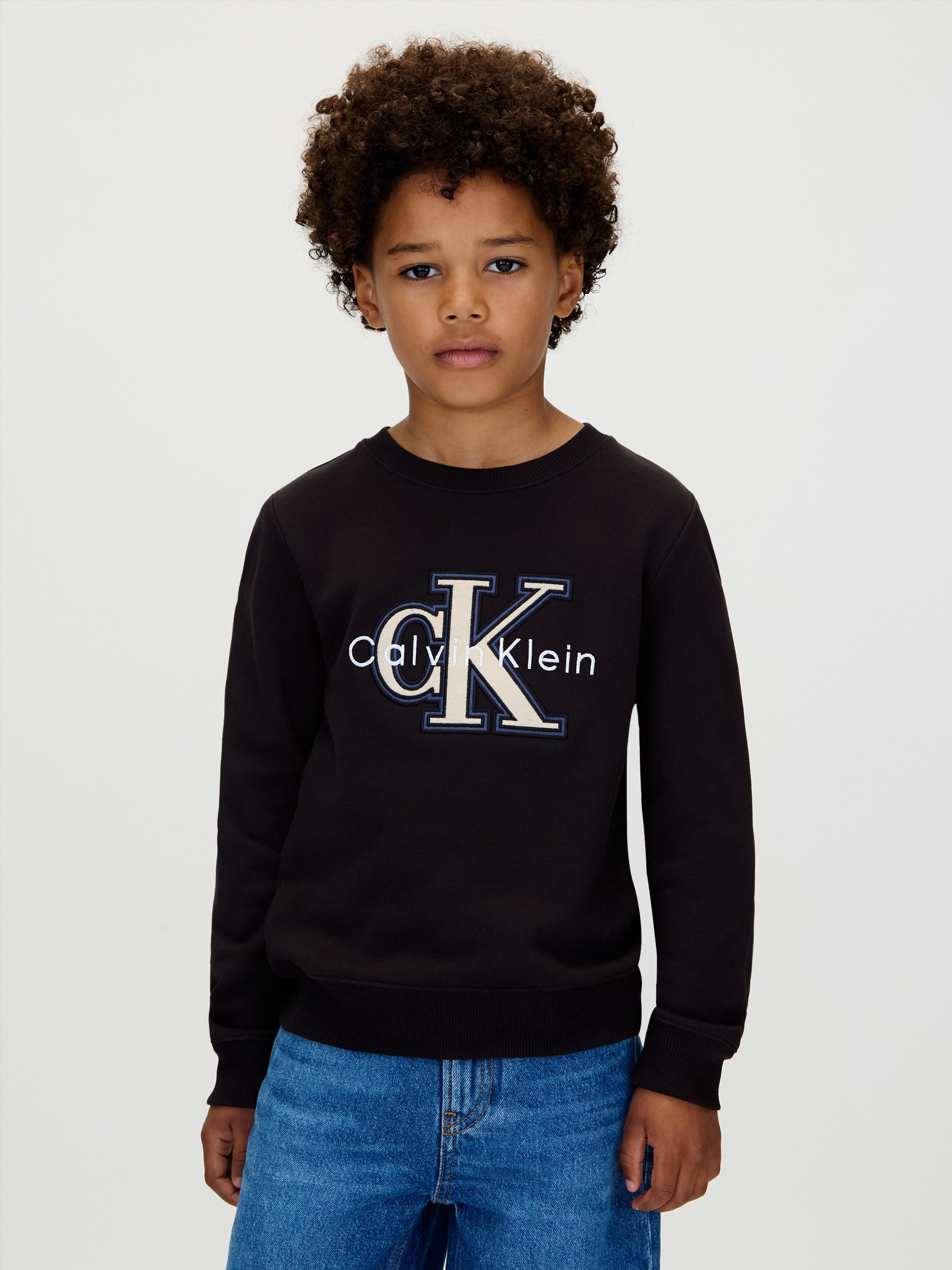 Calvin Klein Sweatshirt FESTIVE MONO SWEATSHIRT für Kinder bis 16 Jahre, Applikation