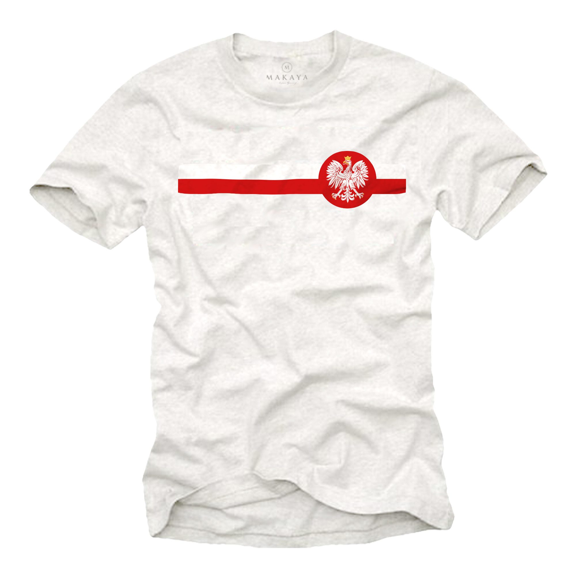 MAKAYA Print-Shirt Polnische Flagge Herren Polen günstig online kaufen