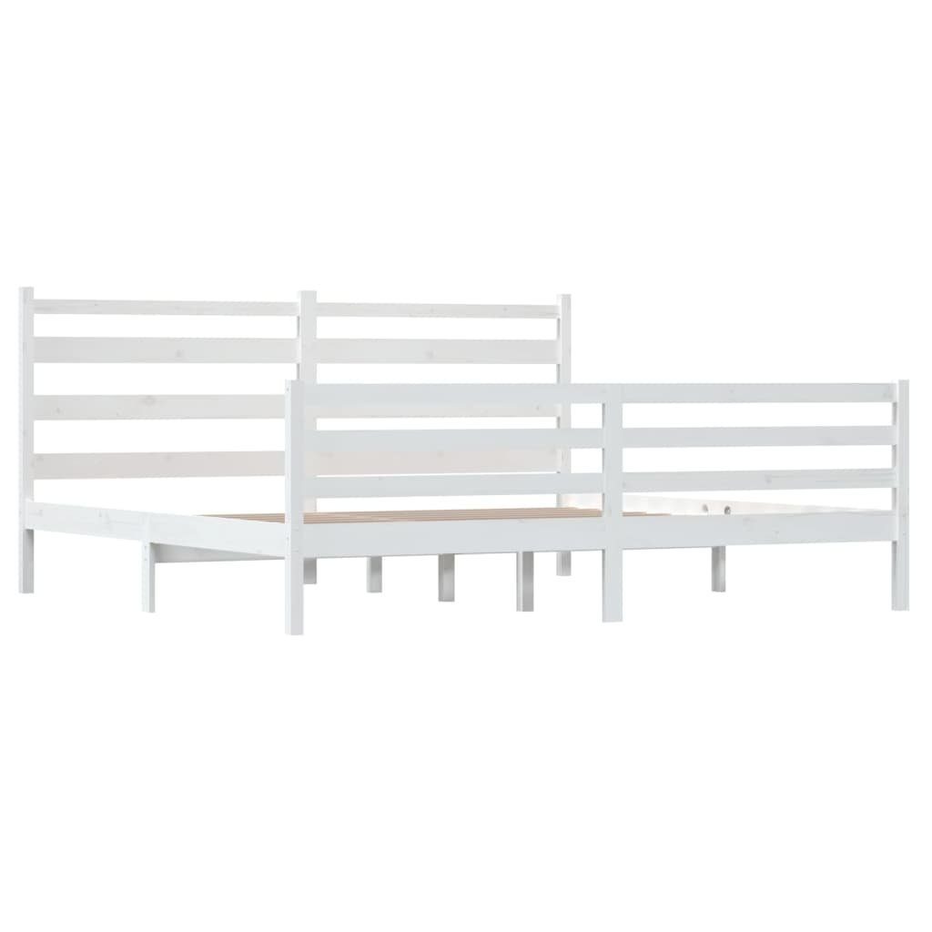 Vidaxl Massivholzbett Kiefer 200x200 Cm Weiß günstig online kaufen