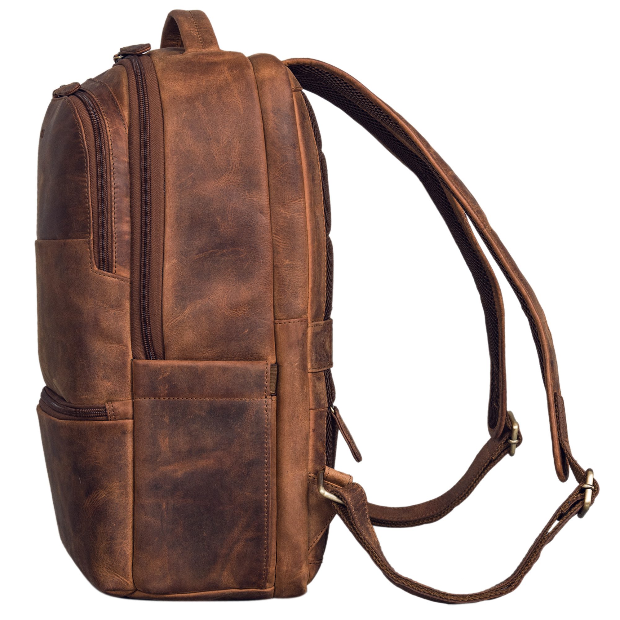 STILORD Notebookrucksack "Thore" Luxuriöser Leder Rucksack mit Laptopfach 17 Zoll