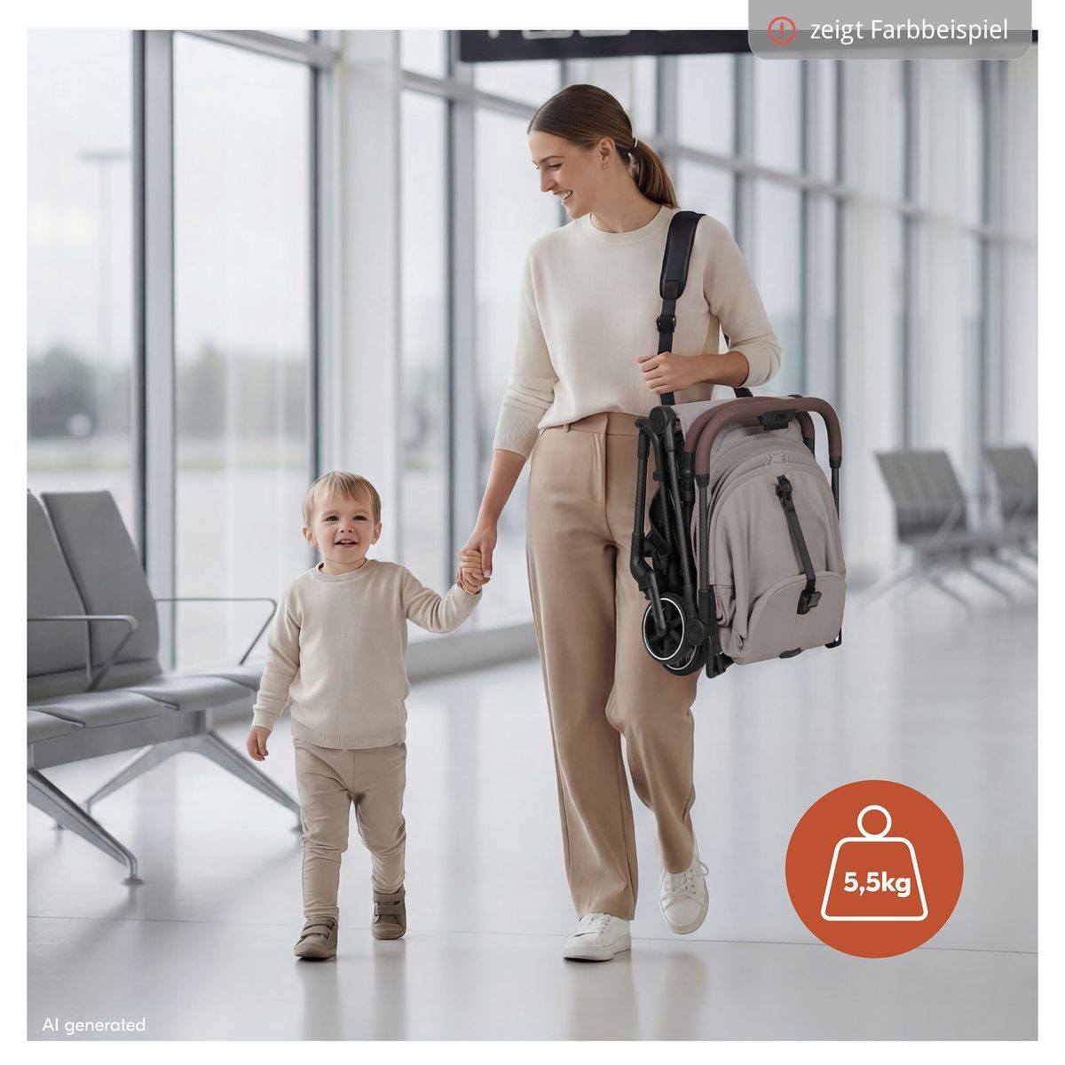 Hauck Kinder-Buggy Lite N Care - Olive, leichter Sportwagen Reisebuggy faltbar mit Liegefunktion bis 22 kg