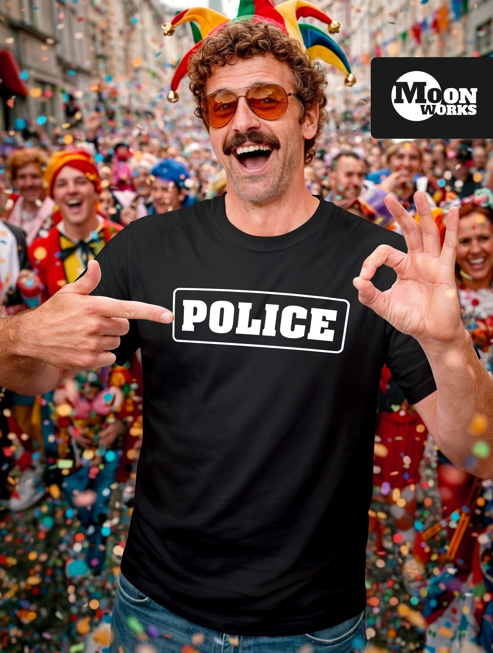 MoonWorks Print-Shirt Herren T-Shirt Police Polizei-Kostüm Polizist-Shirt F günstig online kaufen