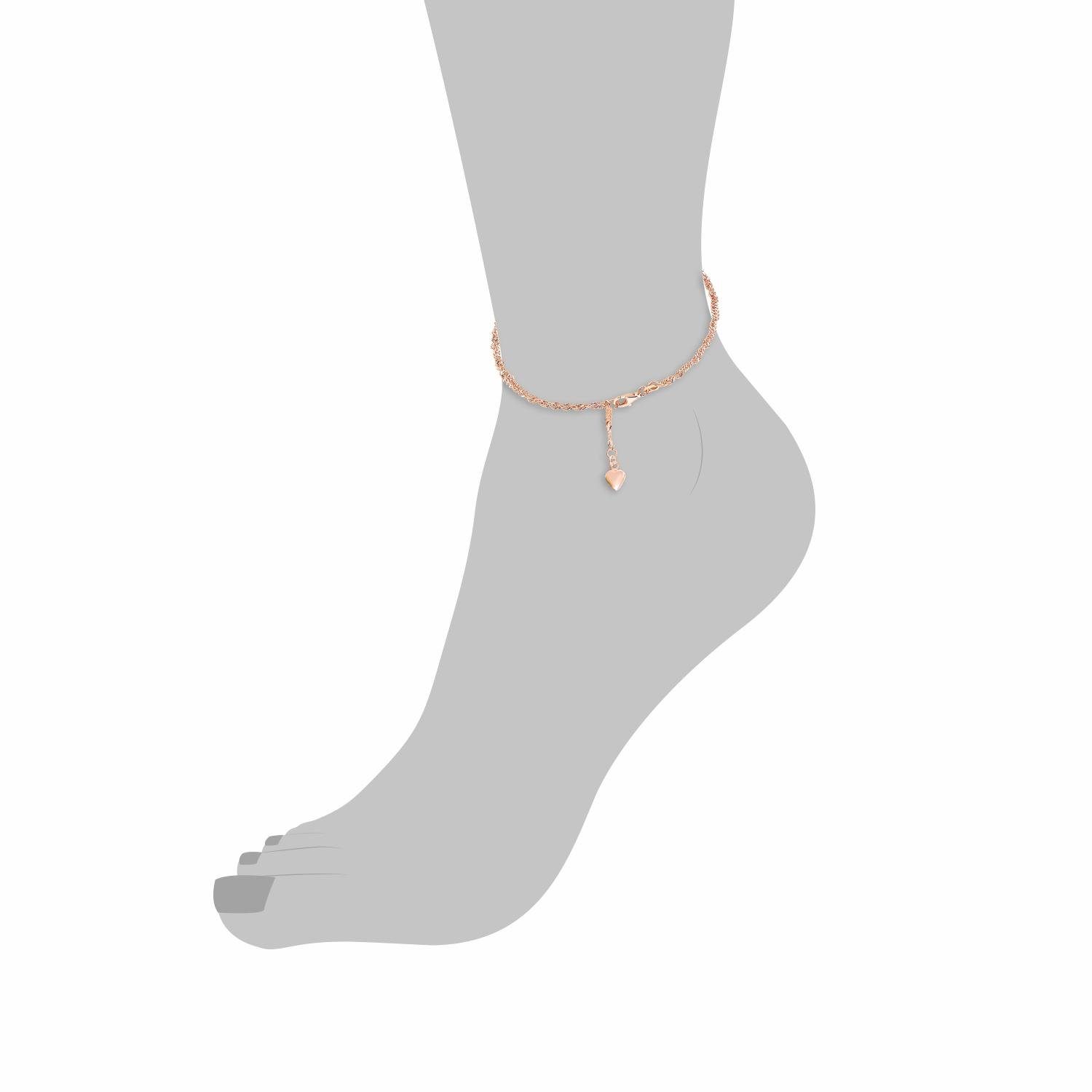 Amor Fußkette mit Anhänger Schmuck Geschenk Silber 925 Körperschmuck