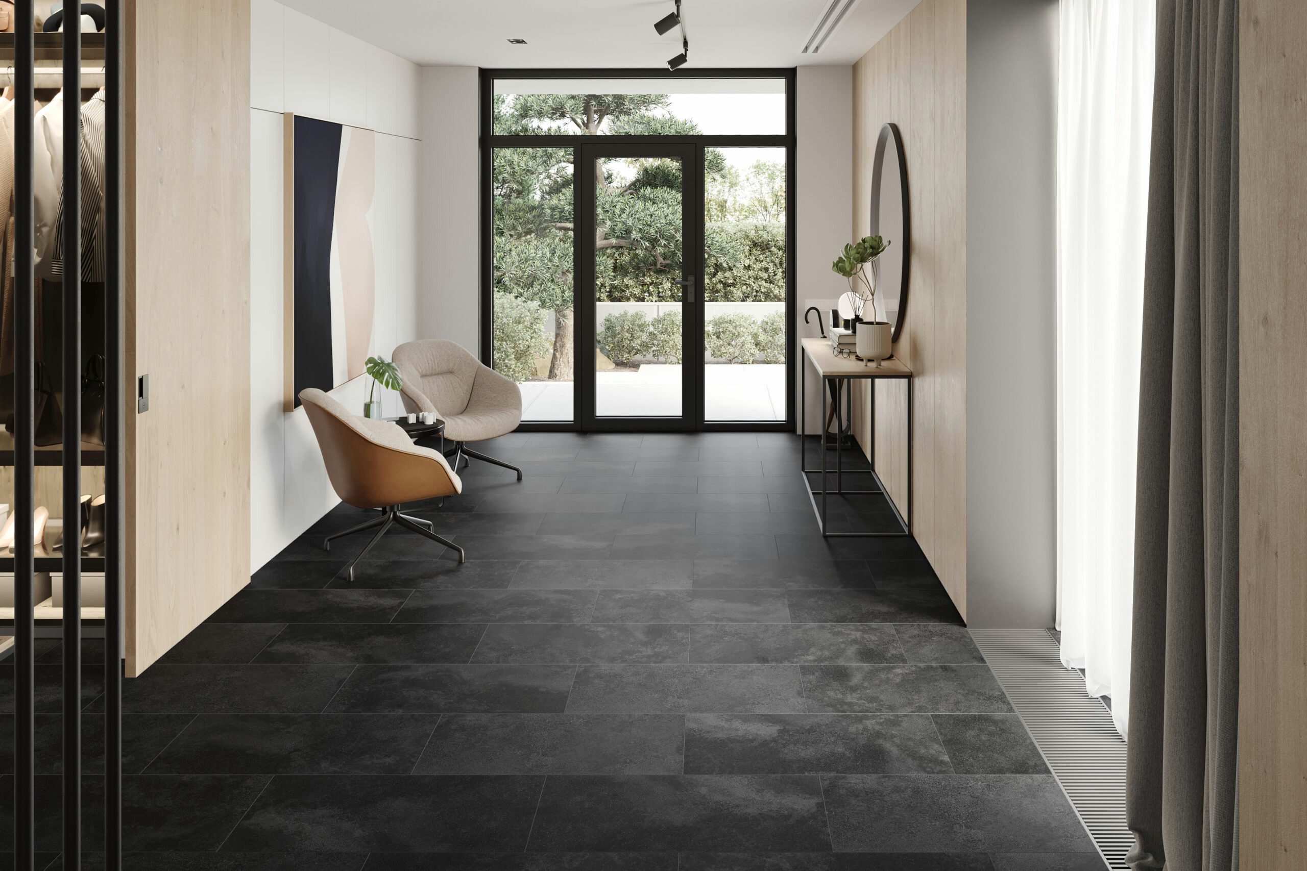 FALQUON GmbH Vinylboden The Floor Stone 800x400x6mm - Made in Germany - Click-Vinylboden, Fliesenoptik, inkl. Trittschalldämmung, Packung, In 1 Packung: 6 Paneele - 1,92m², 1 Packung: 6 Paneele - 1,92 m²