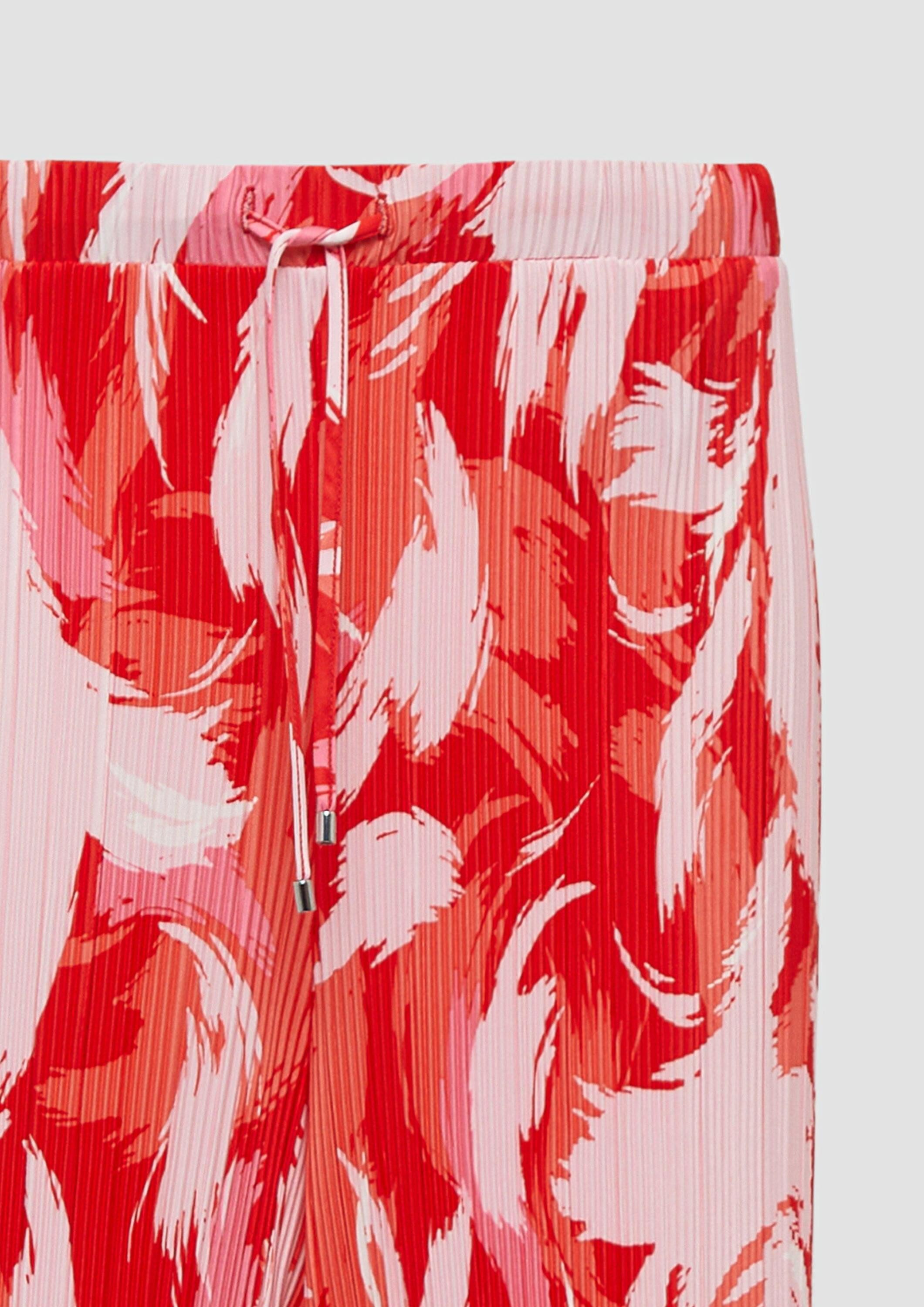 s.Oliver Chinos Hose Plissierte Wide-Leg-Hose im Relaxed Fit