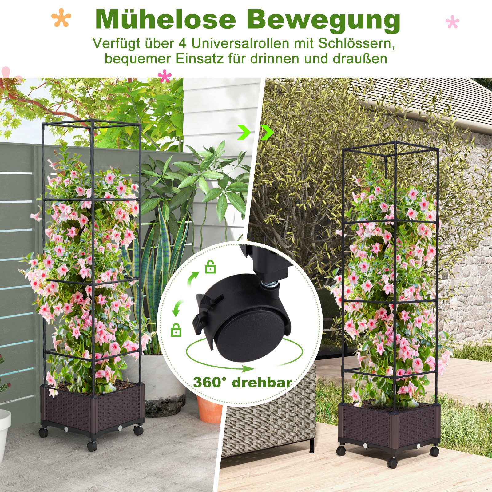 COSTWAY Blumenkasten (1 St), mit Rankhilfe, günstig online kaufen