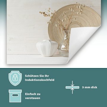 Decorwelt Herd-Abdeckplatte Herdabdeckplatte Kunststoff Aufrollbare Matte Küche Beige Stillleben, (30x52, 1 tlg), für alle Herdarten excl. Gasherde