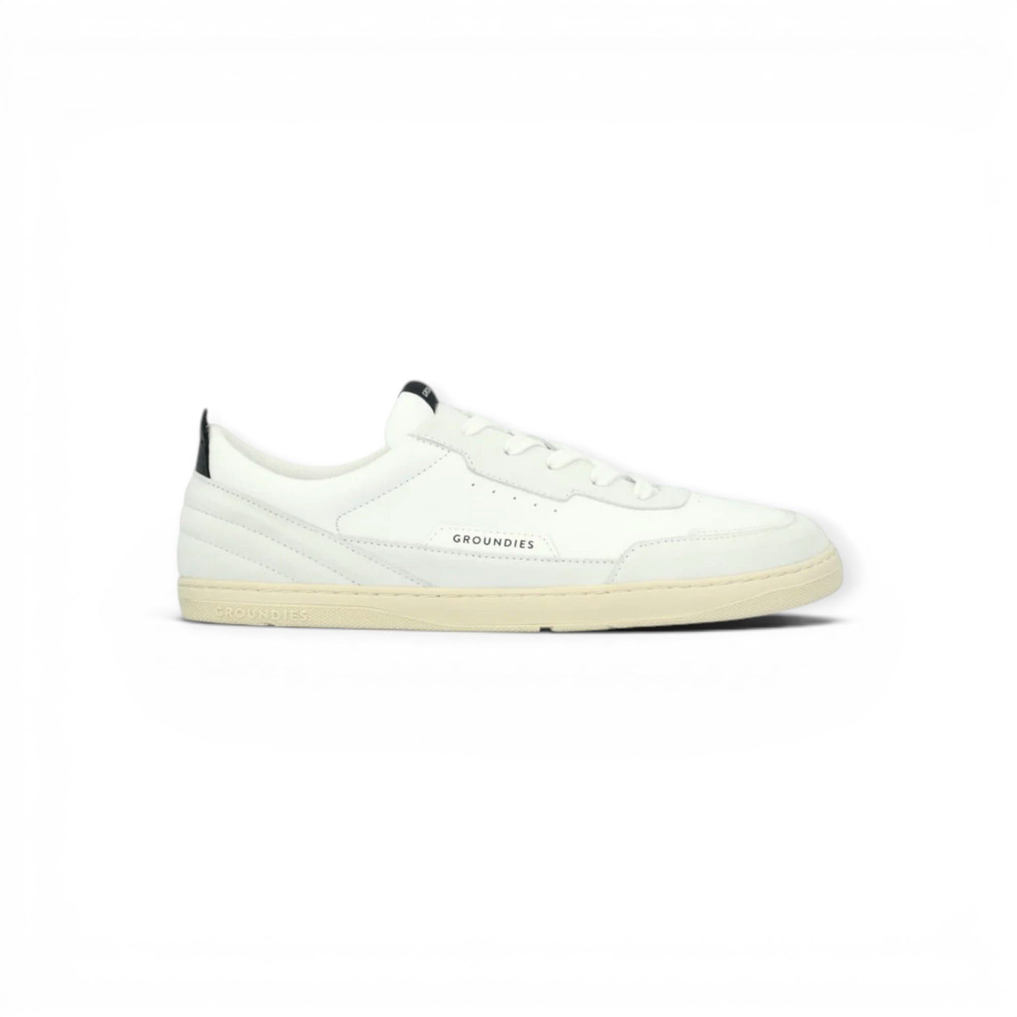 GROUNDIES Zurich (Veloursleder/Textil, Zero Drop) weiss/schwarz Herren Sneaker