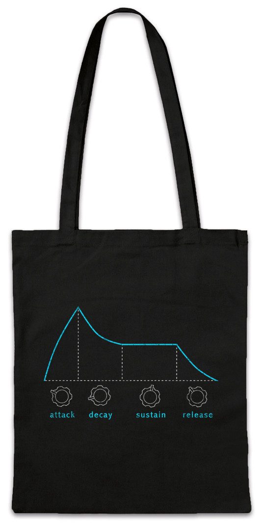 Beuteltasche Synthesizer ADSR I Stofftasche Electro Techno Acid LFO Musik Music DJ