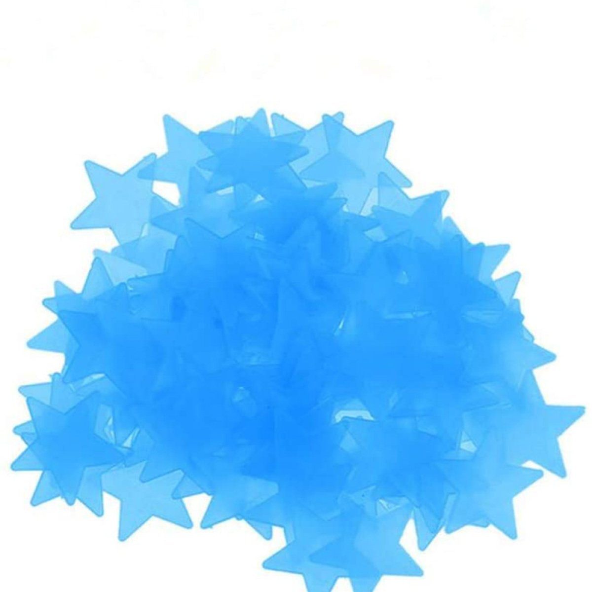 FeelGlad Wandsticker 100 Stück 3D Sterne leuchten im Dunkeln leuchtende Wandaufkleber blau