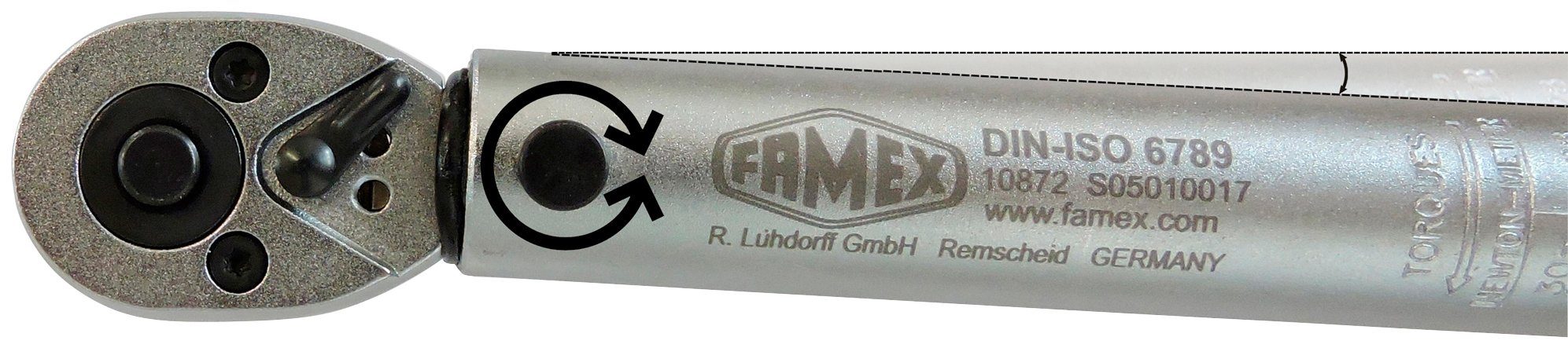 FAMEX Drehmomentschlüssel 20-110 R+L, Nm (3/8-Zoll)-Antrieb, - - 10 PROFESSIONAL mm 10869