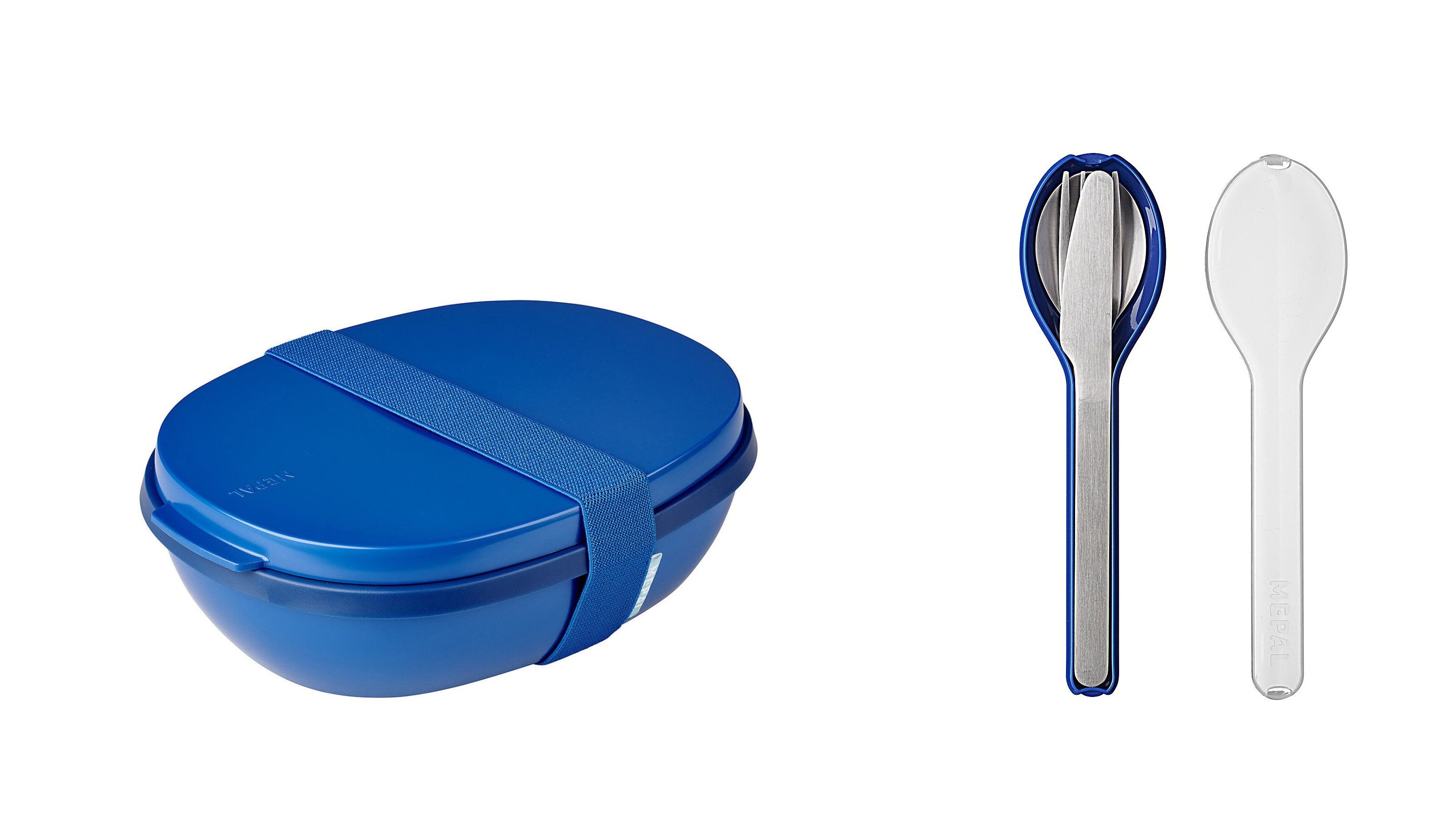 Mepal Lunchbox Lunchbox Ellipse Duo to go Set 825 ml + 600 ml für Erwachsene, Kunststoff Edelstahl, Meal Prep Box, ideal für Sandwiches & Salate, gesundes Mittagessen