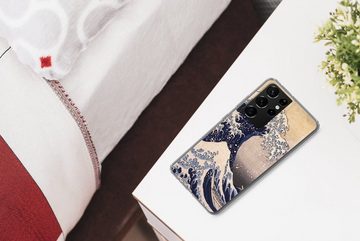 MuchoWow Handyhülle Die große Kluft von Kanagawa - Gemälde von Katsushika Hokusai, Phone Case, Handyhülle Samsung Galaxy S21 Ultra, Silikon, Schutzhülle