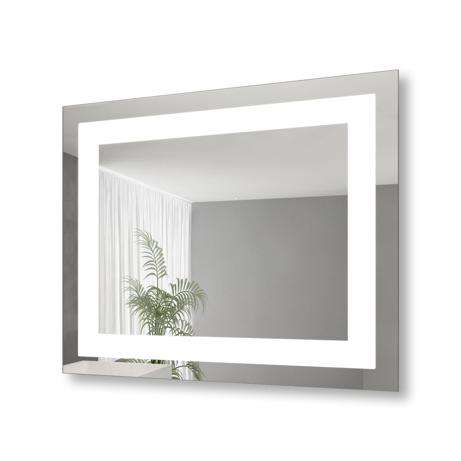 SONNI Schminkspiegel Badspiegel mit LED Beleuchtung 60 cm Wandspiegel kaltweiß IP44, energiesparend, Lichtspiegel, Badezimmerspiegel, Schminkspiegel
