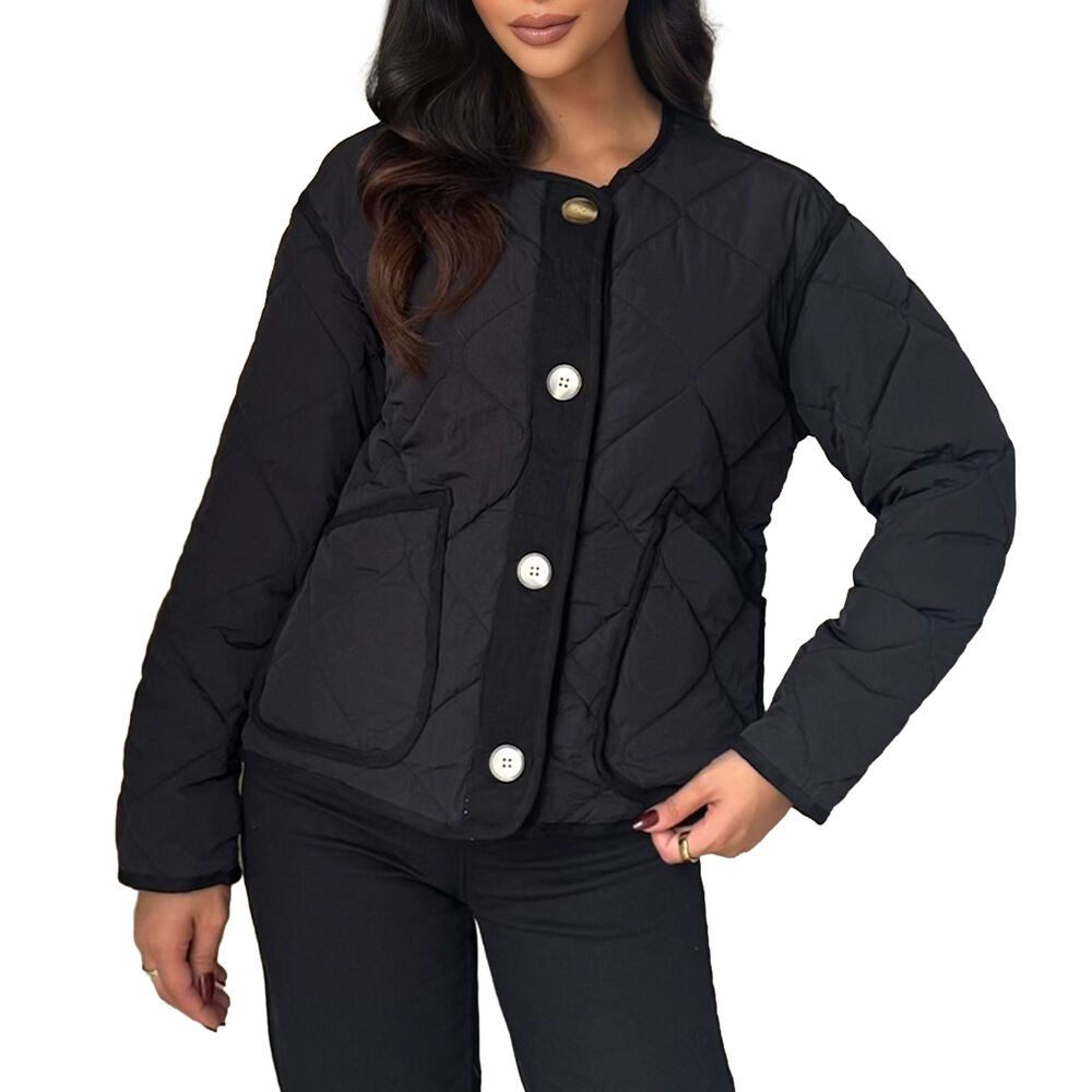 Ital-Design Steppjacke Modische gesteppte Jacke mit Knöpfen für Damen (9076 günstig online kaufen