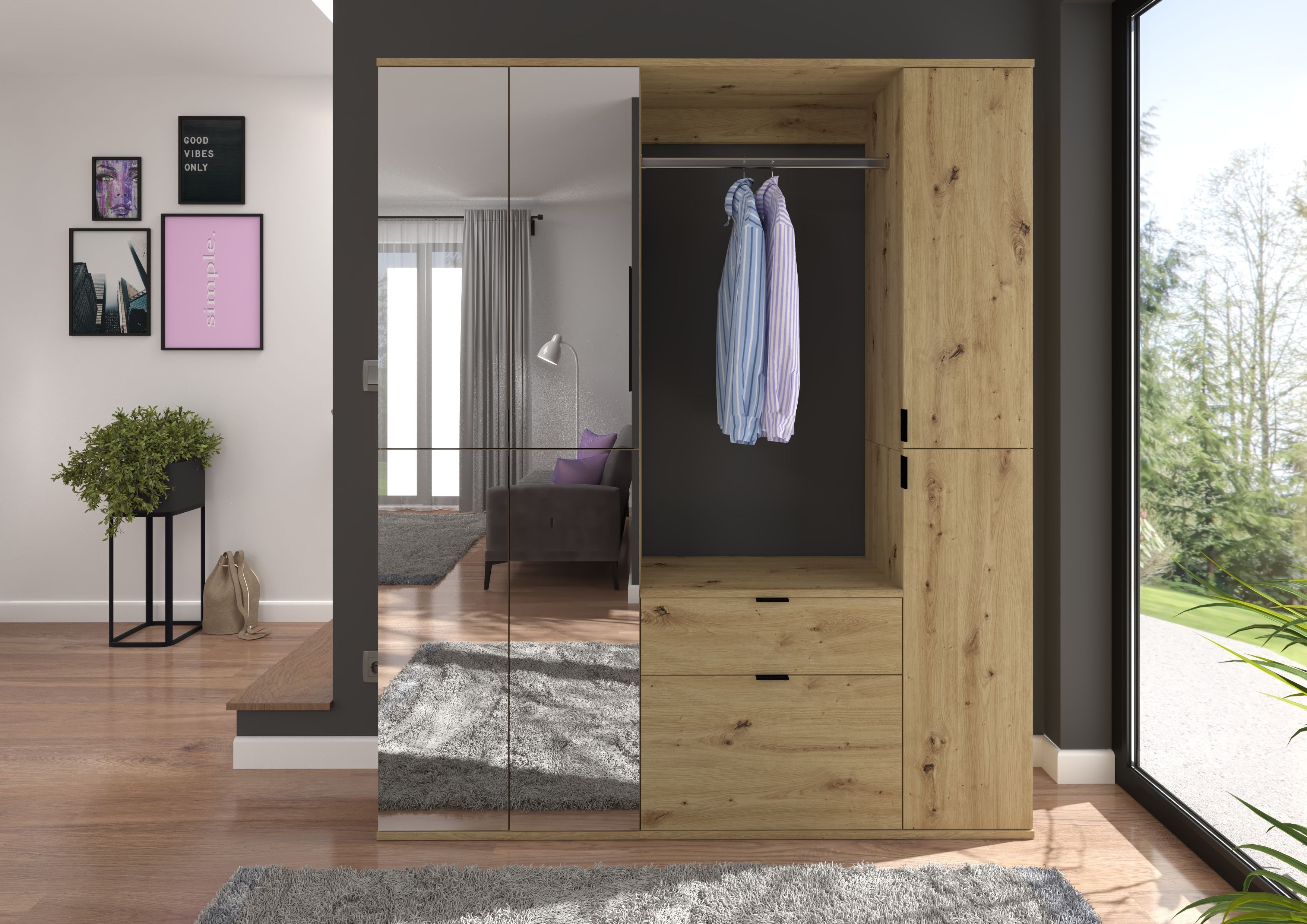 INOSIGN Garderoben-Set Trondheim, Breite 152 cm, 5-teilig, bestehend aus:, günstig online kaufen