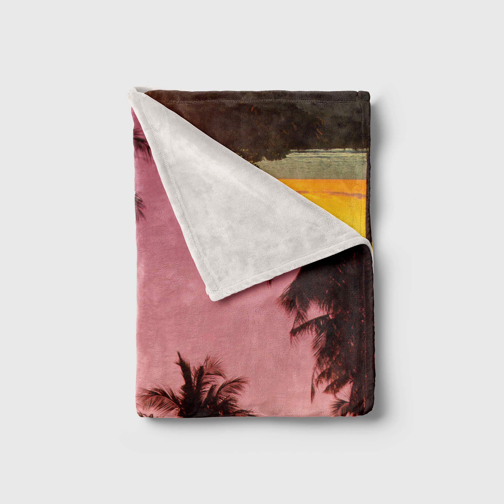 (1-St), Palmen Paradies Fotomotiv mit Handtuch Baumwolle-Polyester-Mix Handtücher Kuscheldecke Sü, Art Saunatuch Strandhandtuch Sinus Handtuch