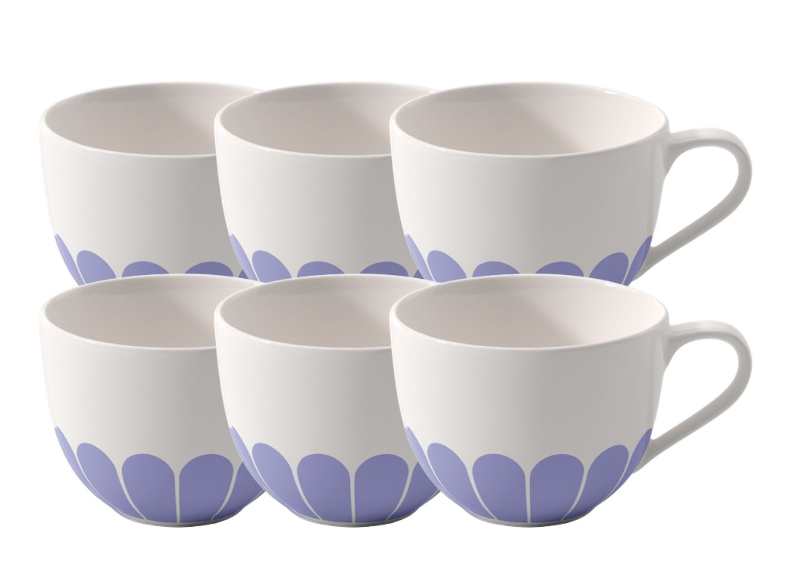 Villeroy & Boch Tasse Fleur bleu Kaffeetasse 0,16l Set6, Premium Porcelain