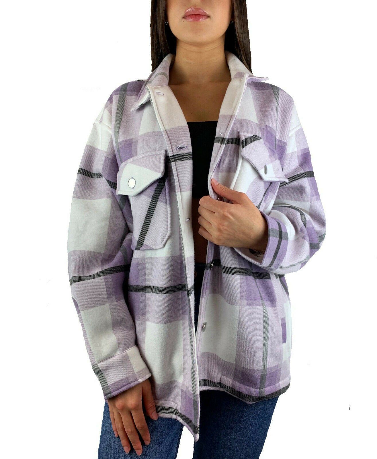 Worldclassca Flanellhemd Worldclassca Oversized Karo Hemd Hemdjacke Kariert Holzfällerhemd