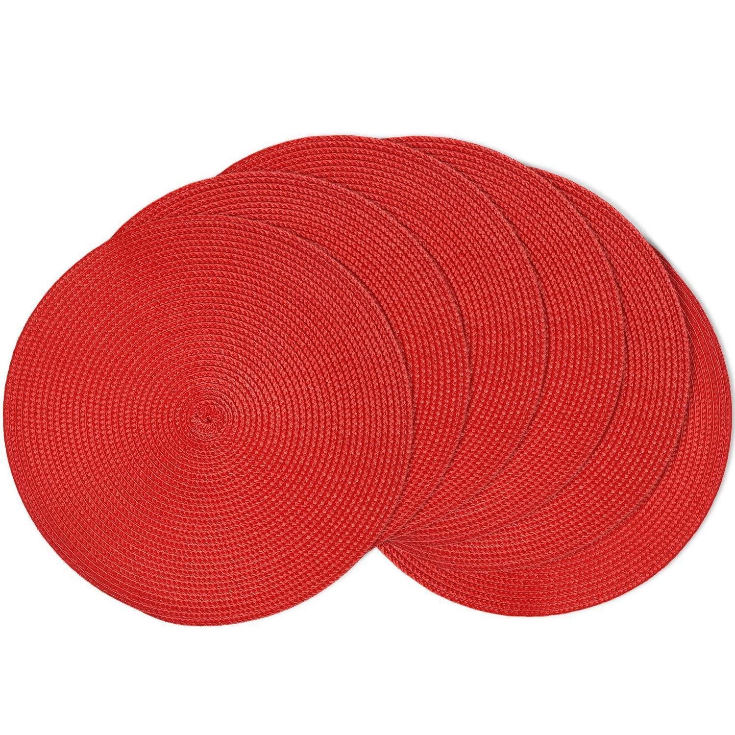 LuxusKollektion Platzset Platzset Rund Rot 6er Set 36cm