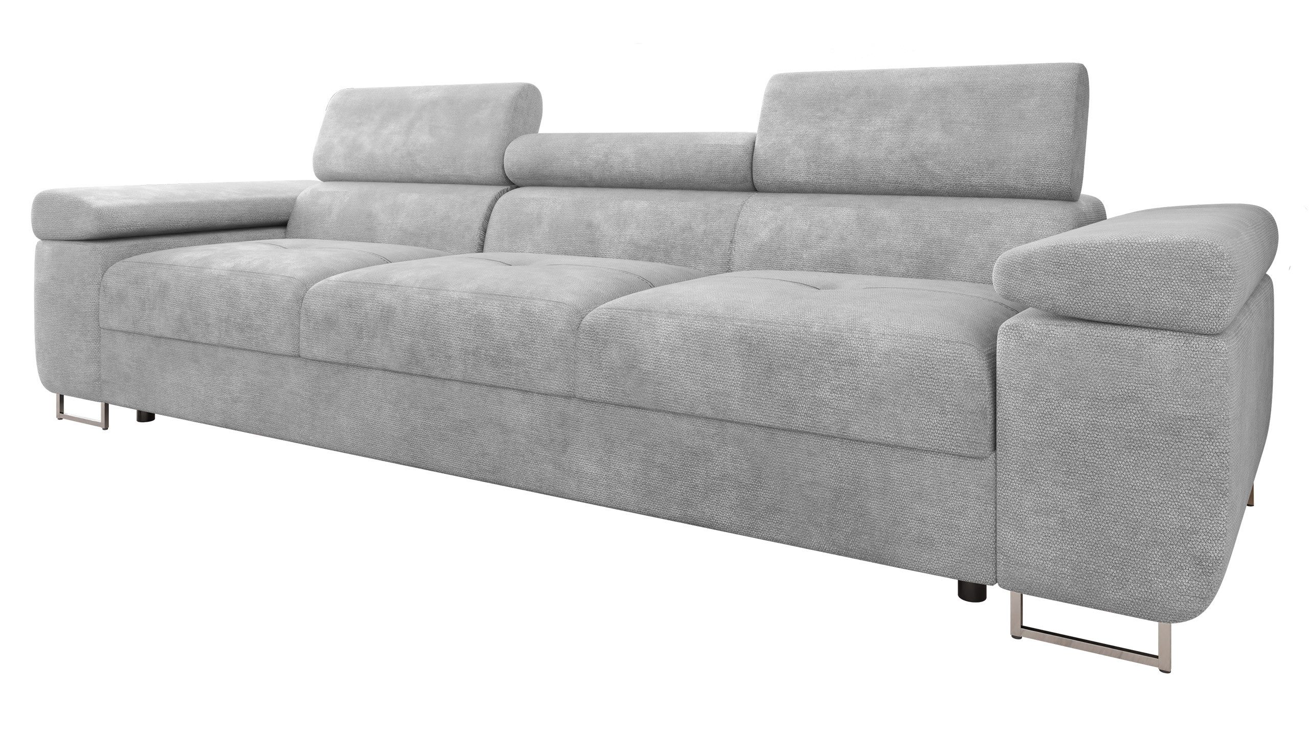 MIRJAN24 Sofa Torezio 3, Einstellbare Kopfstützen, 263x102x70-90 cm