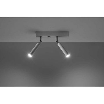 etc-shop LED Deckenspot, Leuchtmittel nicht inklusive, Deckenleuchte Deckenlampe Verstellbare Strahler Weiß Stahl 2-flammig