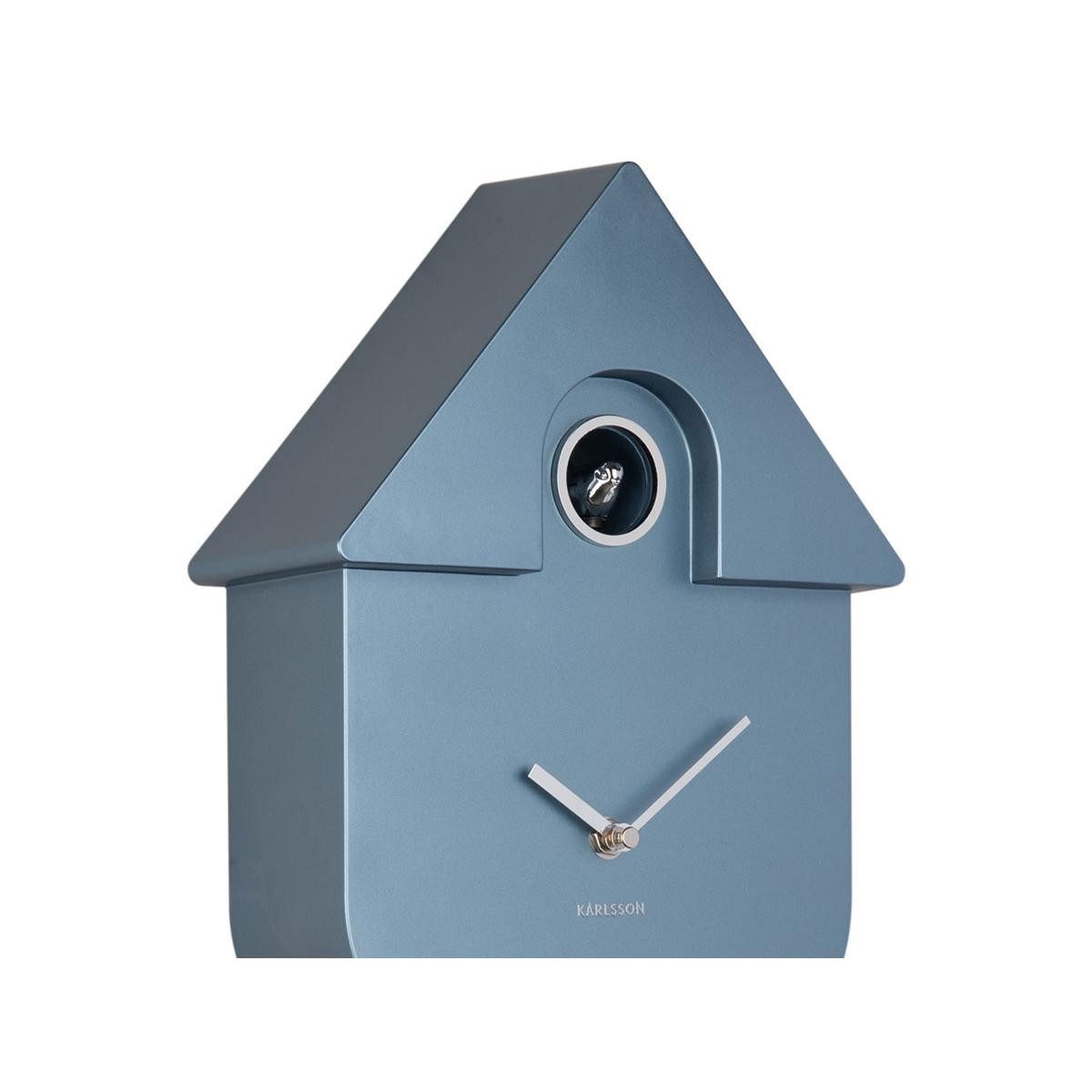 Karlsson Uhr Kuckucksuhr Wall Clock Modern Cuckoo Metallic Dark Blue (41cm) – Bild 4 von 5