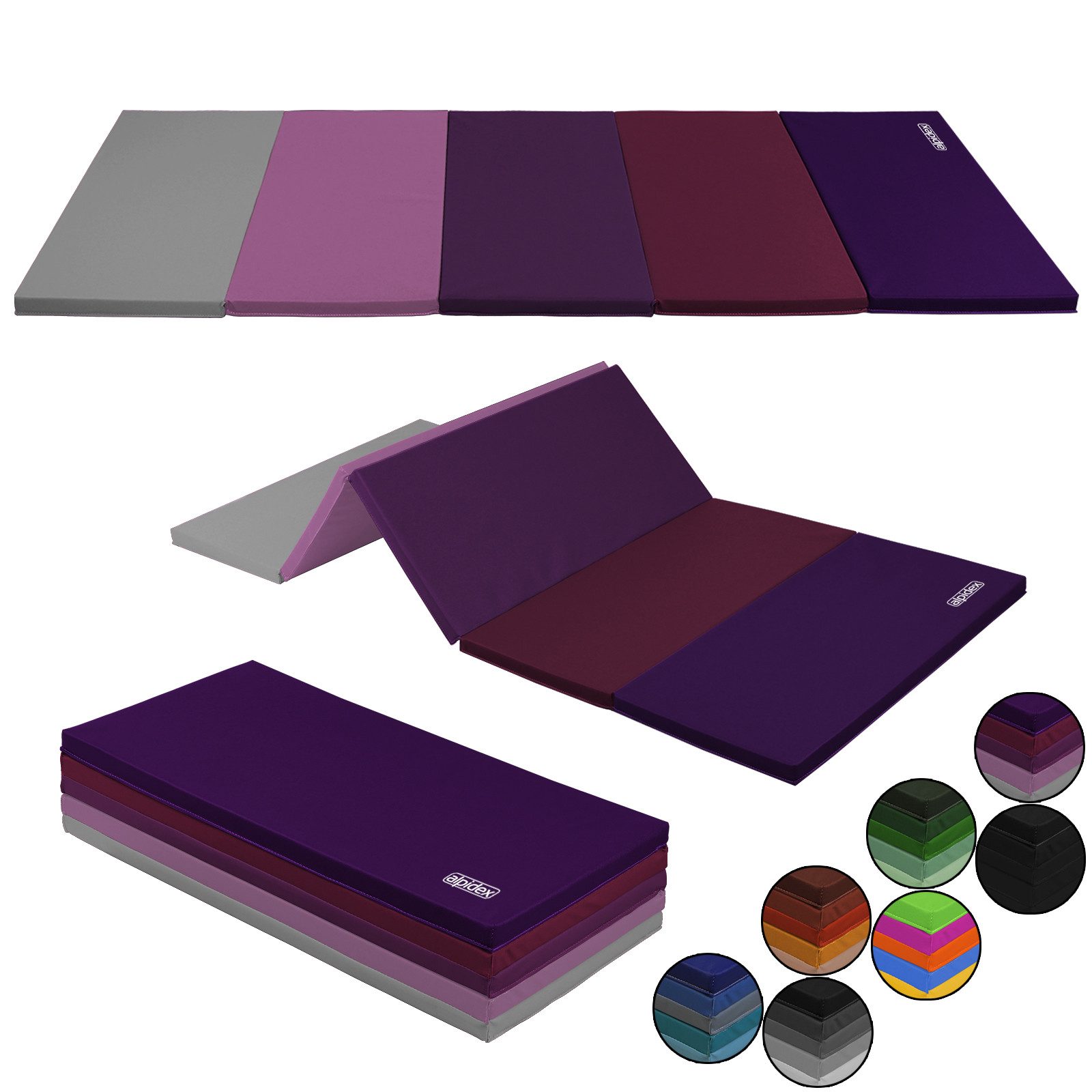 Turnmatte ALPIDEX klappbare Turnmatte 185 x 78 x 3,2 cm RG 18