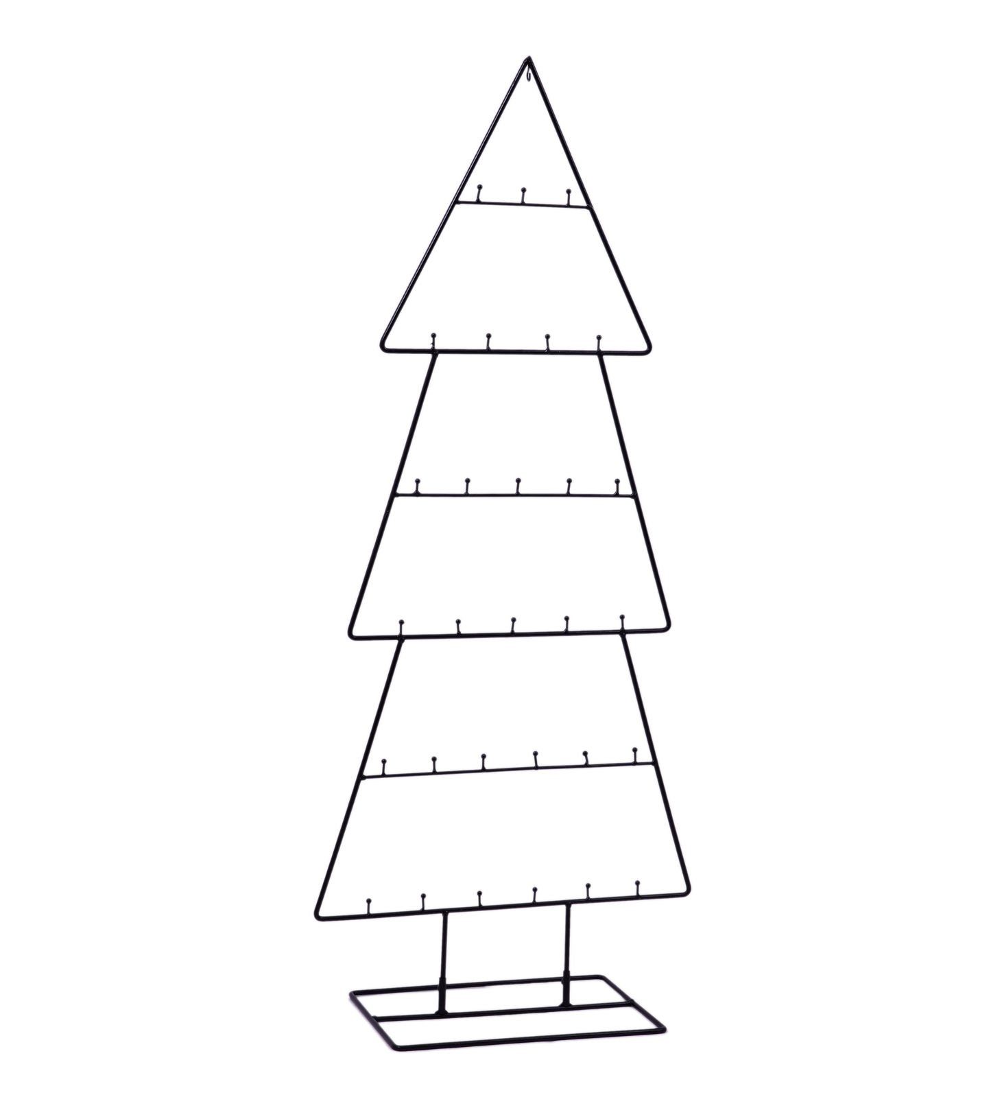 Spetebo Weihnachtskugelständer Design Metall Tanne - 100 cm - Deko Aufsteller, mit 29 Haken um Weihnachtskugeln oder sonstigen Zierschmuck