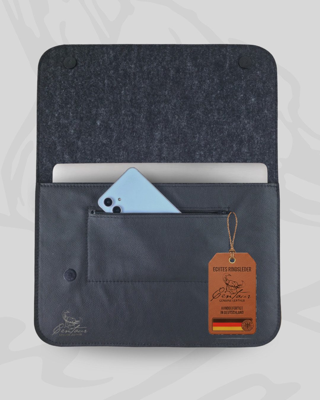 Centaur Laptoptasche aus echtem Leder, Notebooktasche