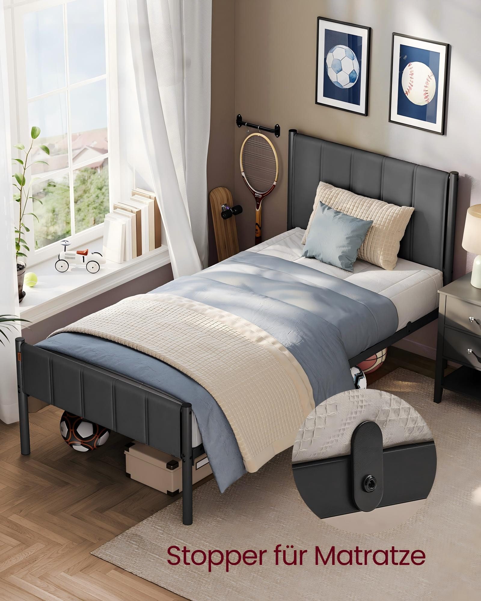 VASAGLE Polsterbett, mit gepolstertem Kopfteil, hochtragfähig, mehrere Größ günstig online kaufen