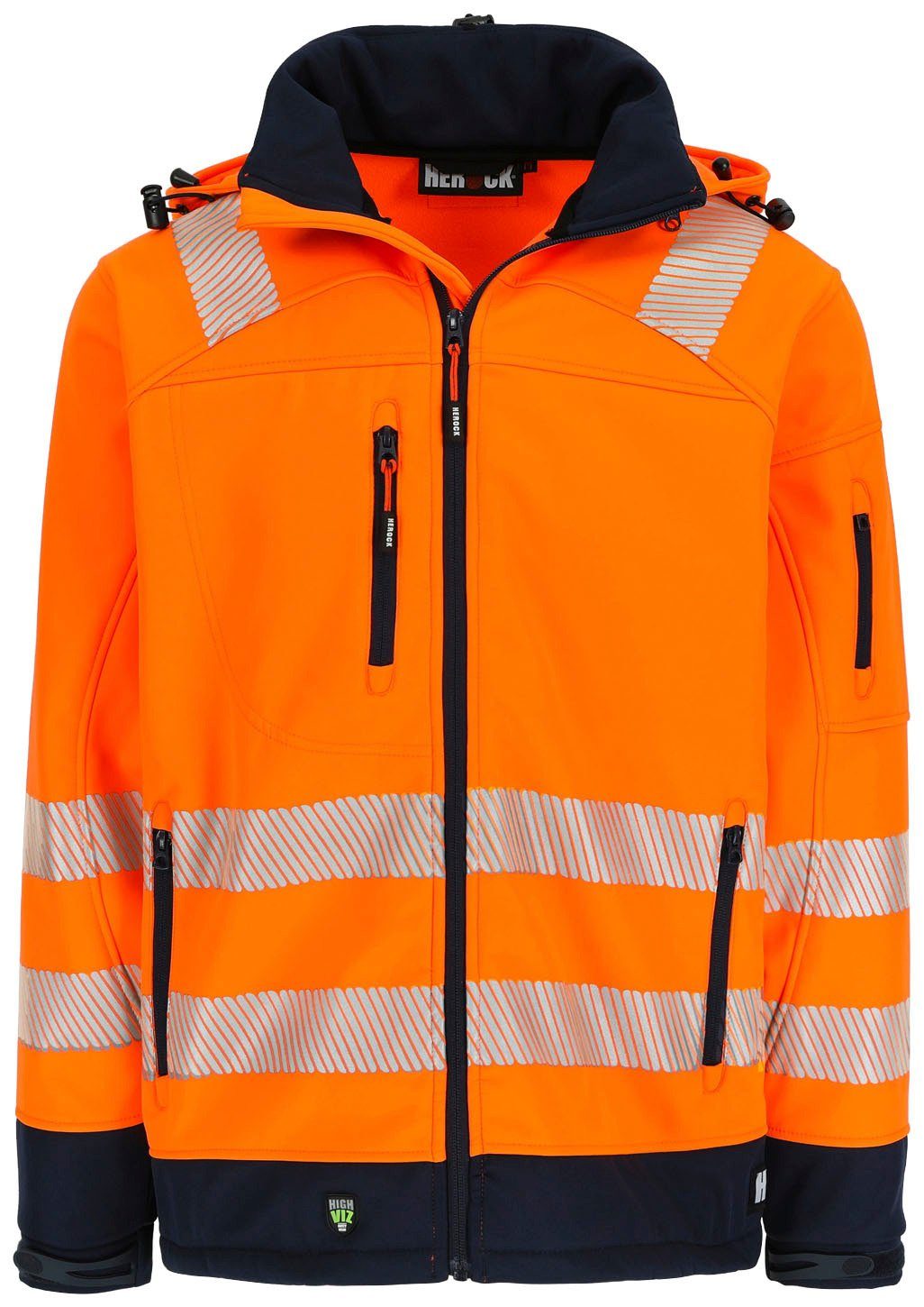 Herock Softshelljacke Gregor HIGH VIZ Atmungsaktiv, wasserabweisend und  winddicht mit abtrennbarer Kapuze | Arbeitshosen