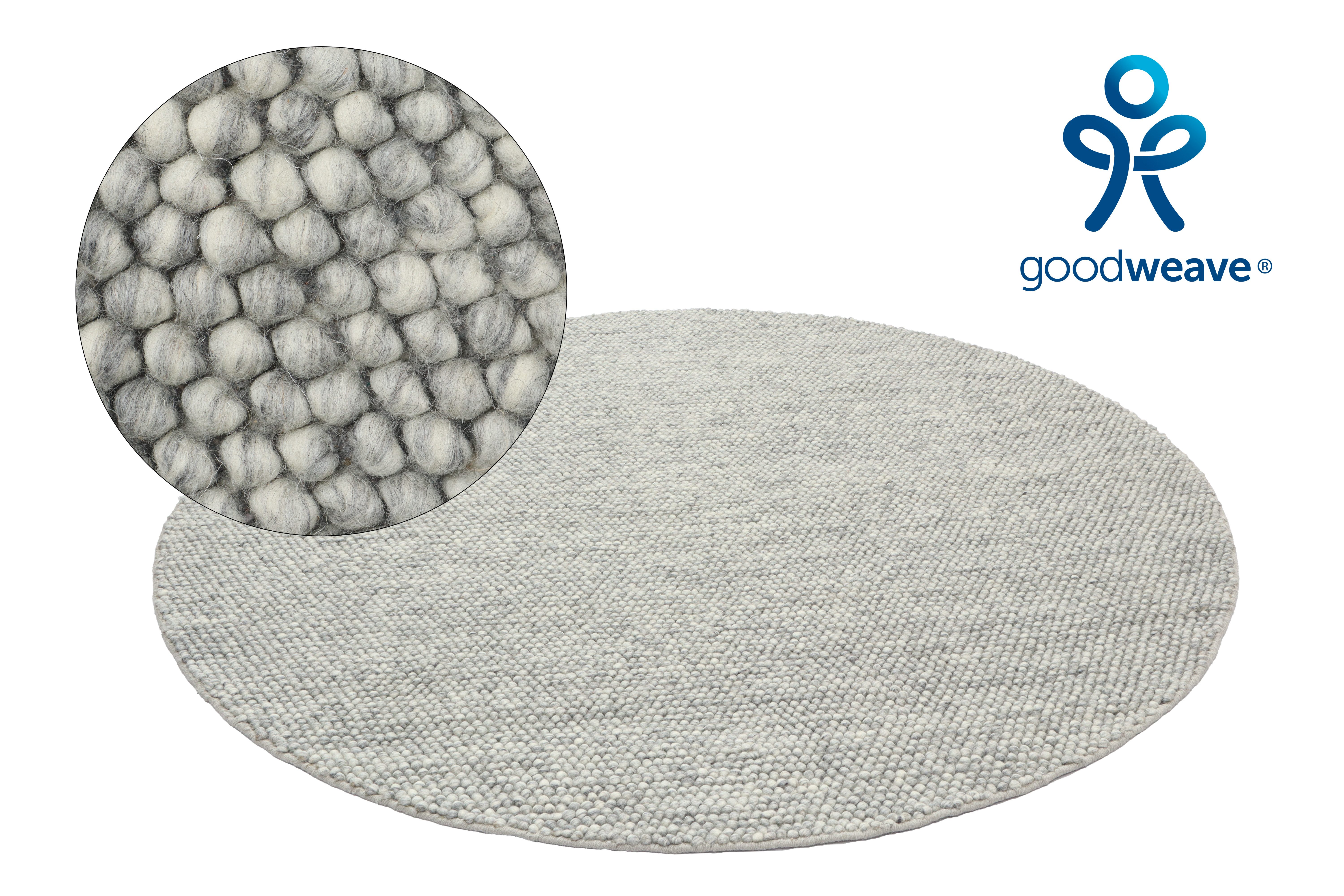 LeGer Home by Lena Gercke Teppich Ainhoa, handgewebt, Wolle, rund, Höhe: 12 günstig online kaufen