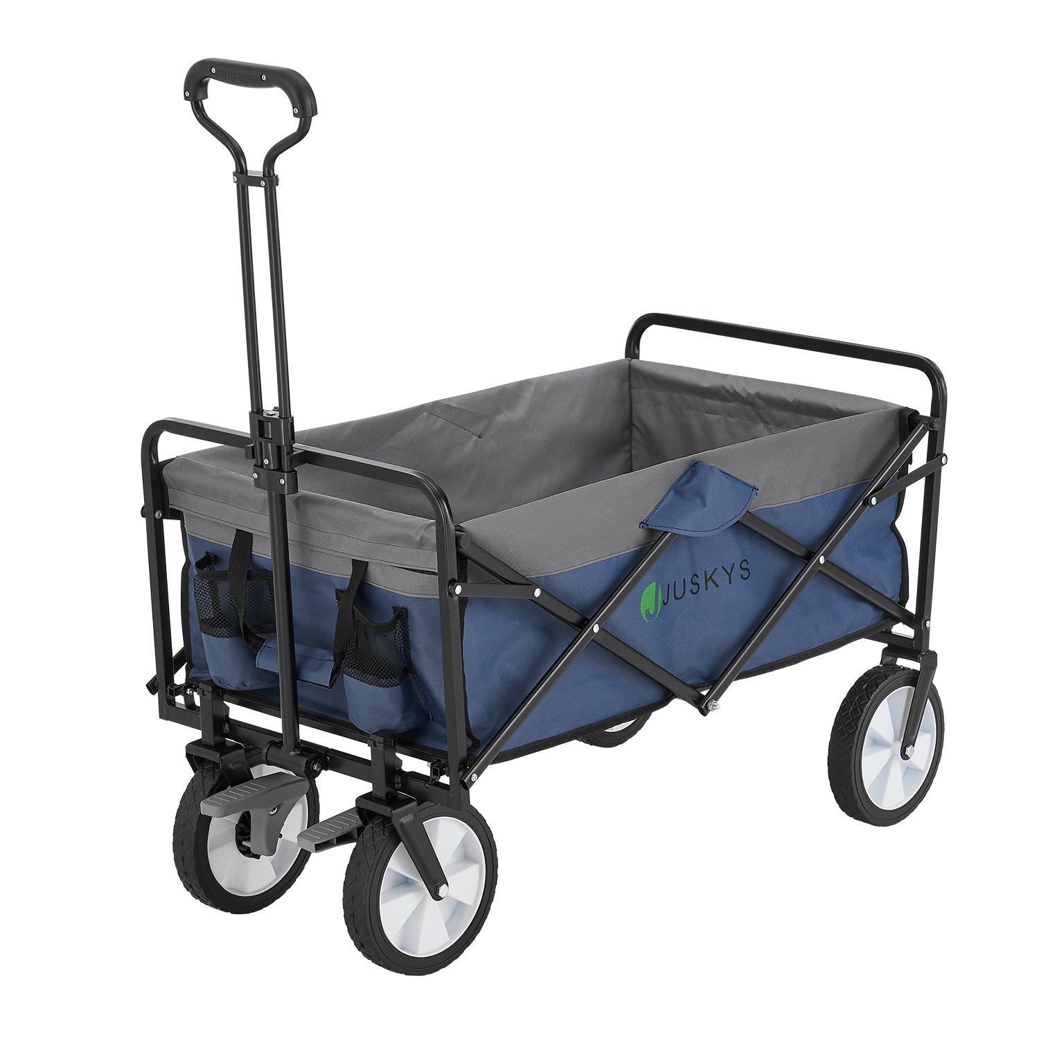 Juskys Bollerwagen, 100 kg Tragkraft, Transportwagen faltbar, Einkaufen & Outdoor