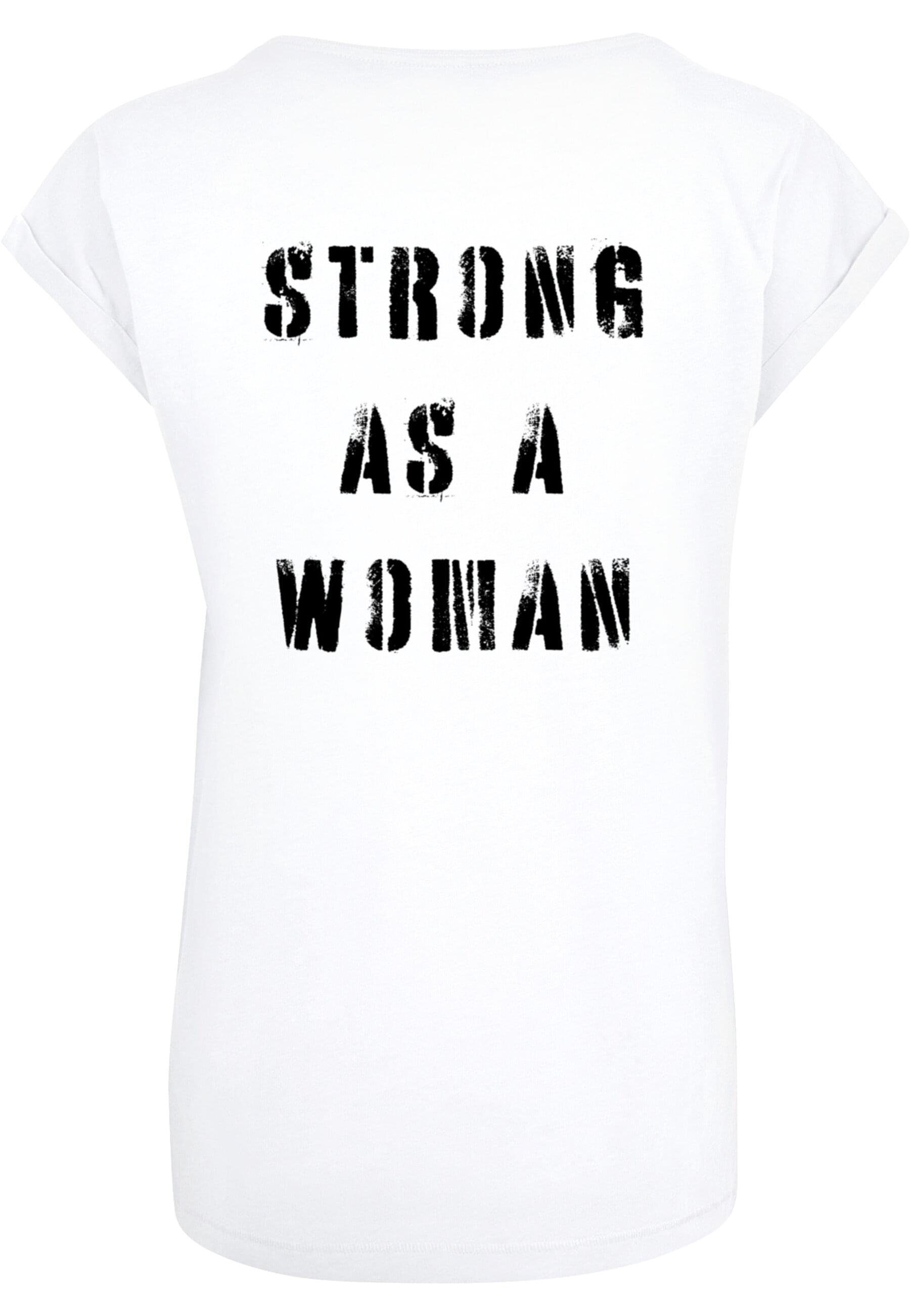 Merchcode T-Shirt Damen Ladies WD - Strong As A Woman Extended Shoulder Tee  (1-tlg)