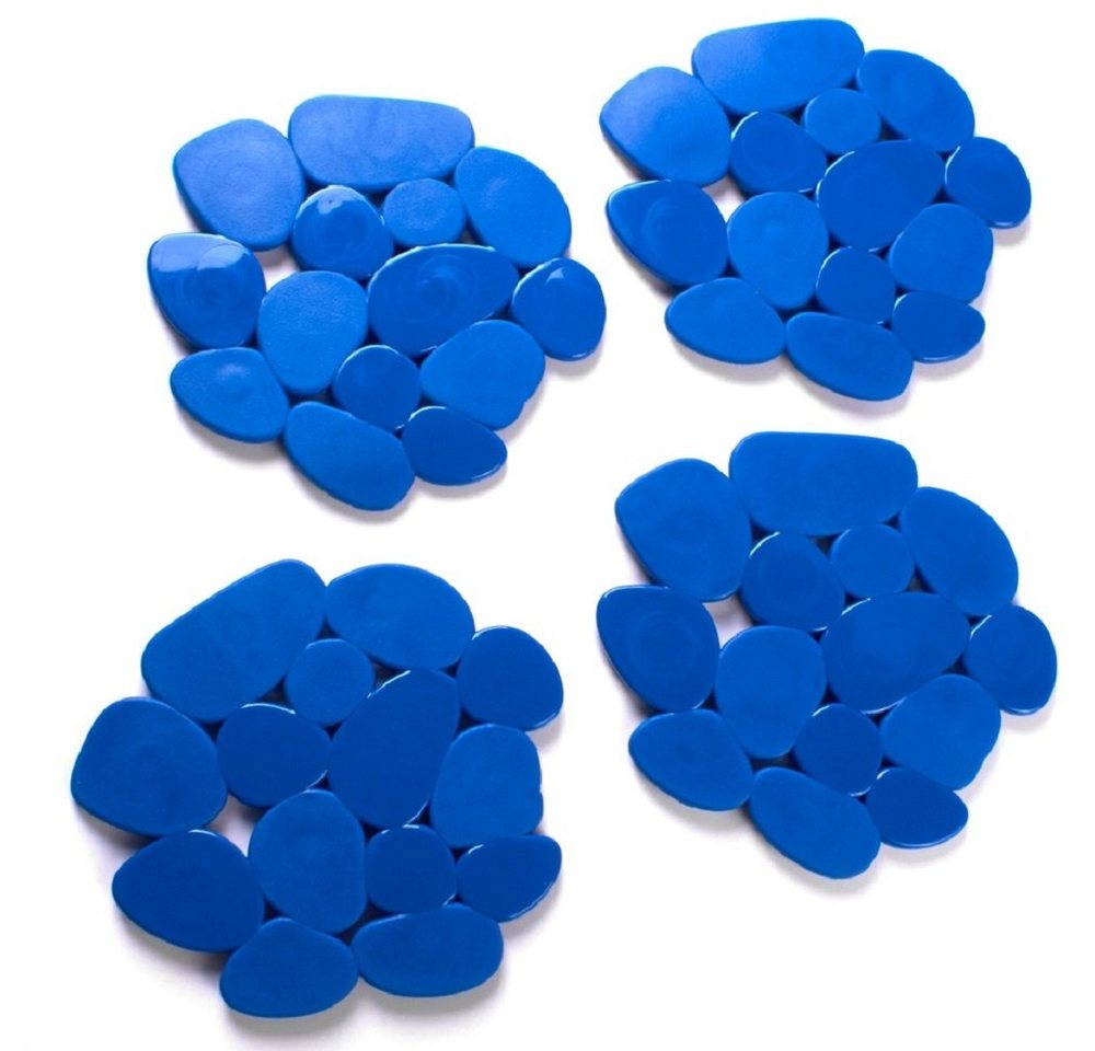 MSV Wanneneinlage KIESELSTEIN, B: 13 cm, L: 12.2 cm, Packung, 4-tlg., Anti-Rutsch-Pads für Dusche und Badewanne, 4-er Set, PVC, attraktive Kieselstein-Optik, 12,2 x 13 cm, in vielen bunten Farben erhältlich