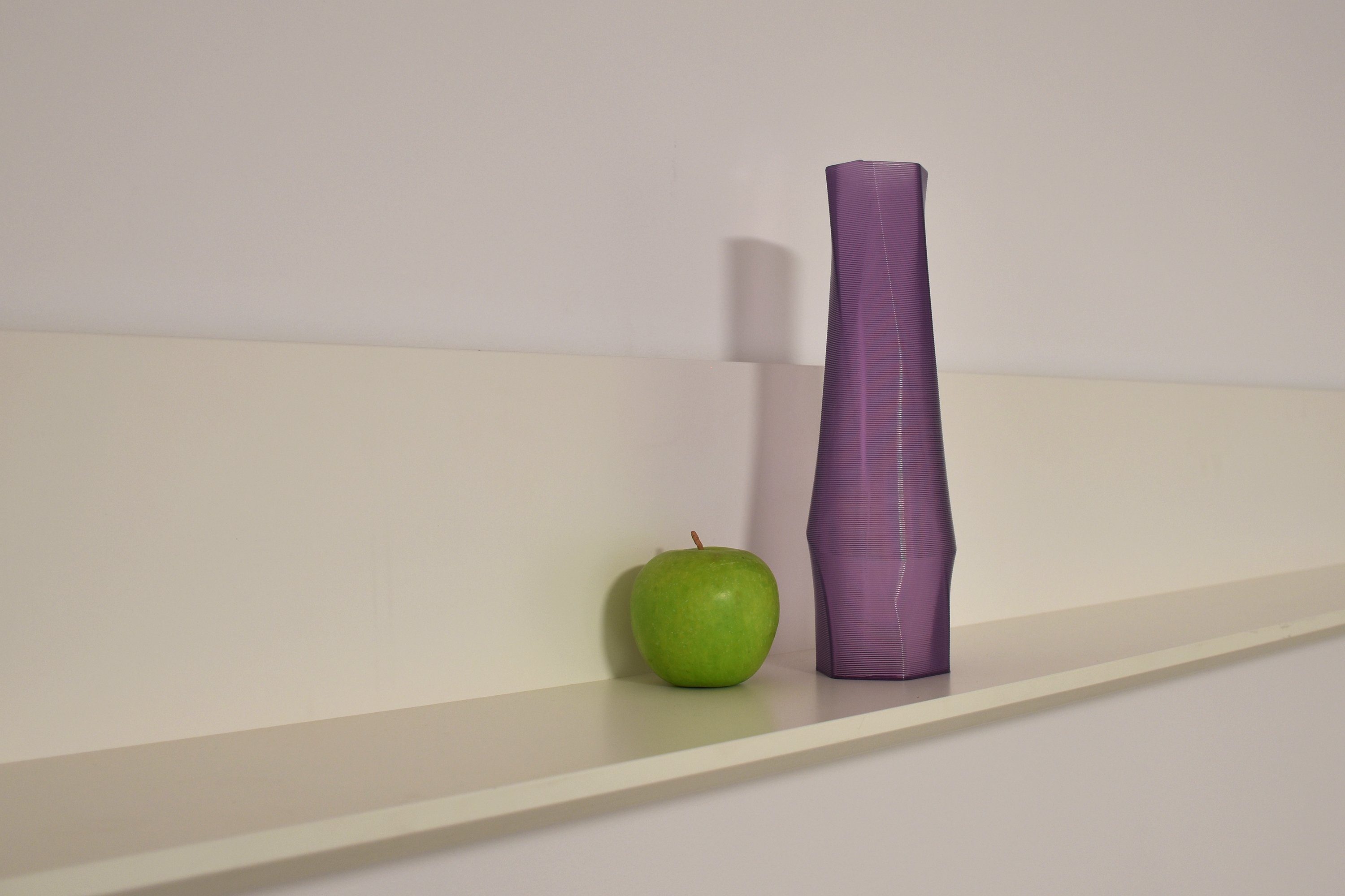 3 Spar-Set, Shapes verschiedenen 3D 100% Struktur (3er Leichte Durchsichtig; (Rillung) Größen), Dekovase, Lila Set, Dekovase 3D-Druck geometrio. - 3D Vasen Decorations Materials Vasen, des innerhalb (deco), 3er in
