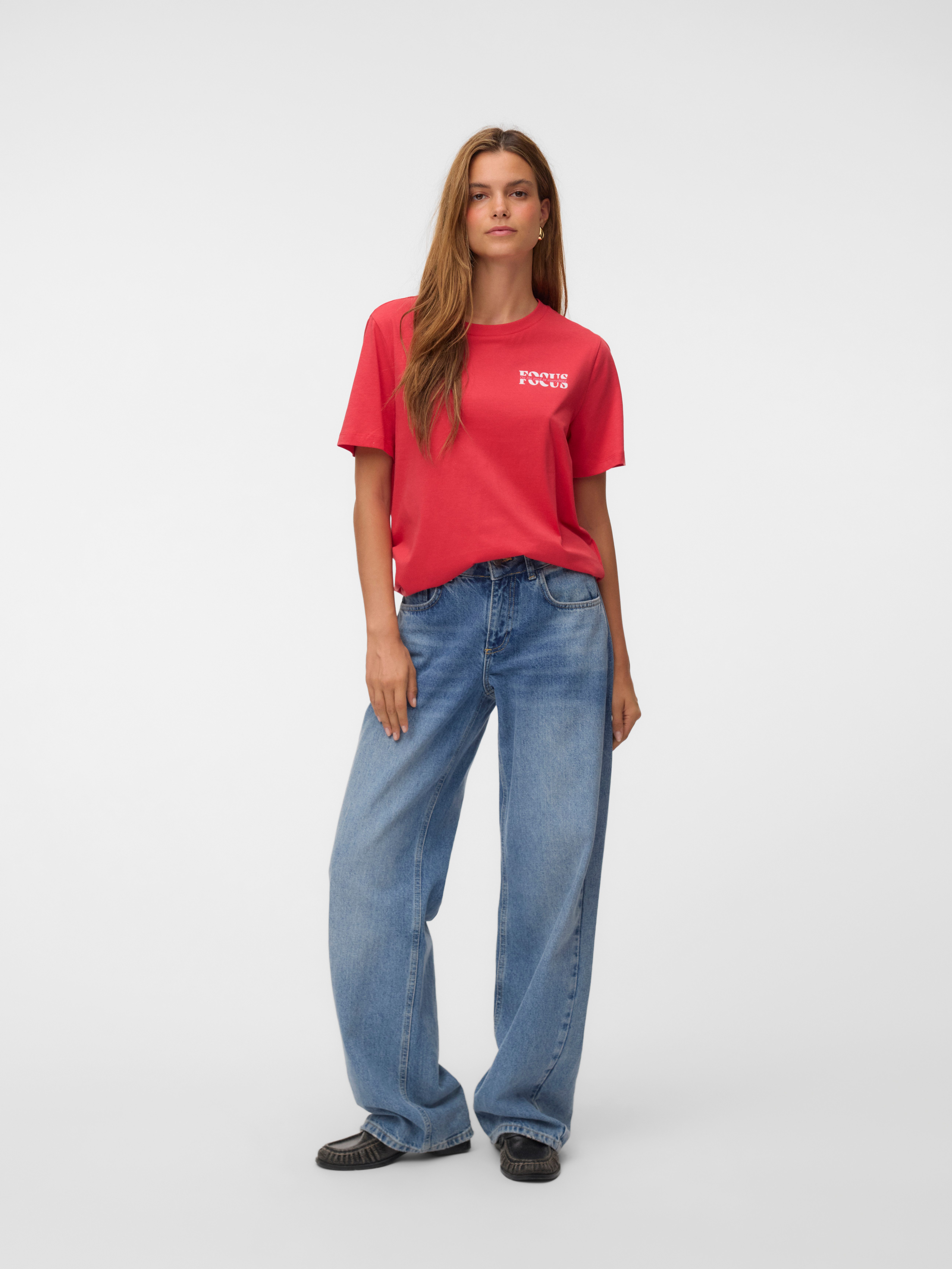 Vero Moda Kurzarmshirt VMHEIDI PAULINA SS TOP BOX JRS Baumwolle, regular fit – Bild 5 von 5