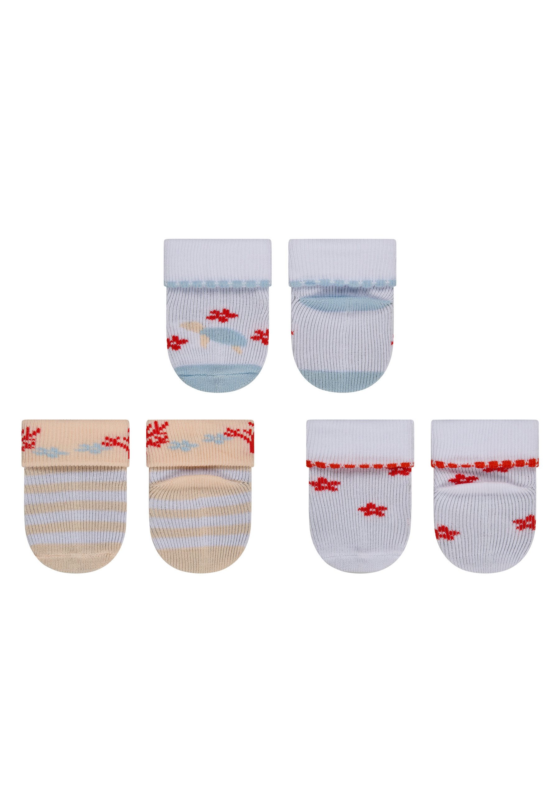 Sterntaler® Feinsöckchen Erstlingssocken 3er-Pack Schildkröte (3-Paar, 3er-Pack) Erstlingssocken 3erPack m Umschlag, hoher Baumwollanteil, Geschenkbox