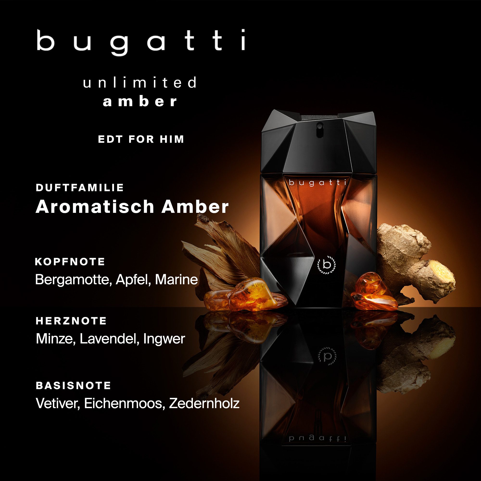 bugatti Eau de Toilette UNLIMITED AMBER FOR HIM EDT 100ml