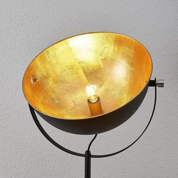 Lindby Stehlampe Muriel, Leuchtmittel nicht inklusive, Modern, Metall, Schwarz, gold, 1 flammig, E27, Stehleuchte