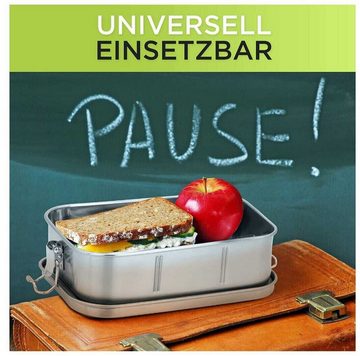 ecoFAIR Lunchbox Edelstahl Brotdose 800ml Lunchbox mit 3 Fächern Besteck Set, Edelstahl, (Set, 9-tlg., Besteckset und Aufbewahrungsbox, Aufbewahrungsbeutel), inkl Besteckset und Aufbewahrungsbox, Aufbewahrungsbeutel