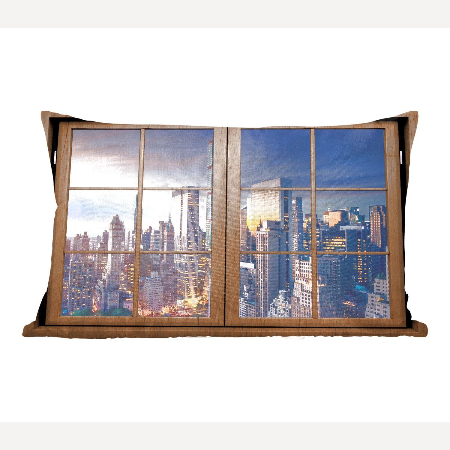 MuchoWow Dekokissen Durchsichtig - Holz - New York, Wohzimmer Dekoration, Zierkissen, Dekokissen mit Füllung, Schlafzimmer