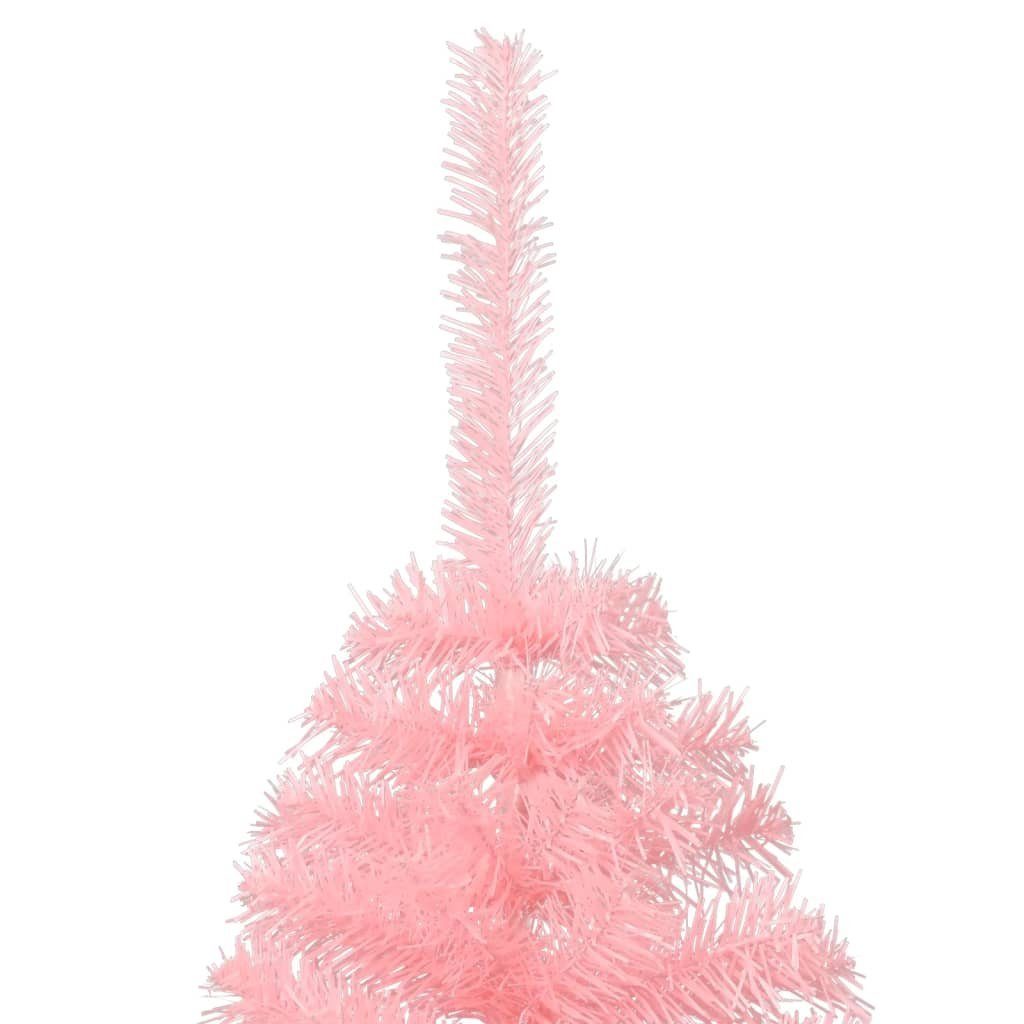 vidaXL Künstlicher Weihnachtsbaum Künstlicher Halb-Weihnachtsbaum PVC Ständer Rosa mit cm 150