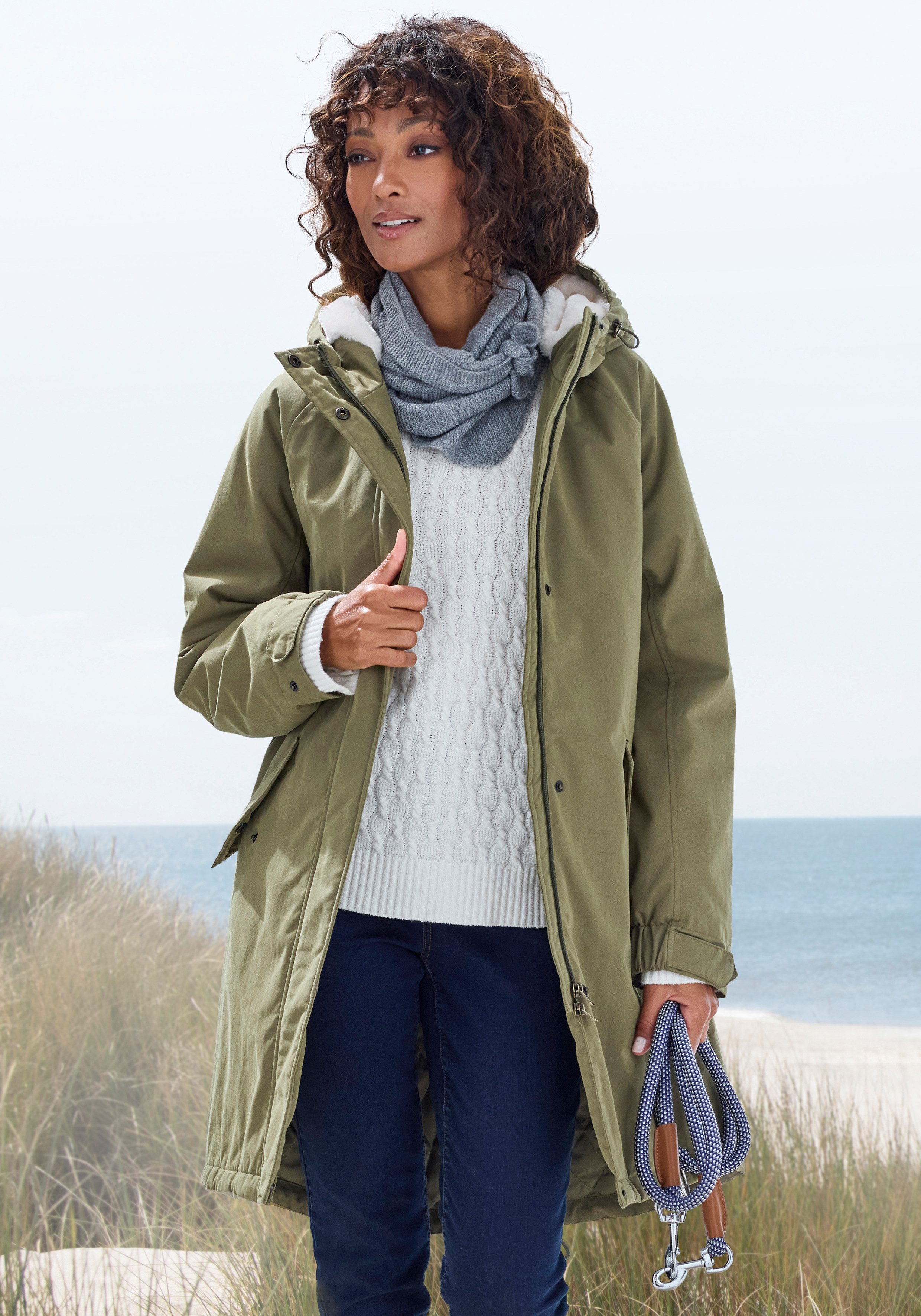 French Connection Parka mit Teddyfell-Kapuze
