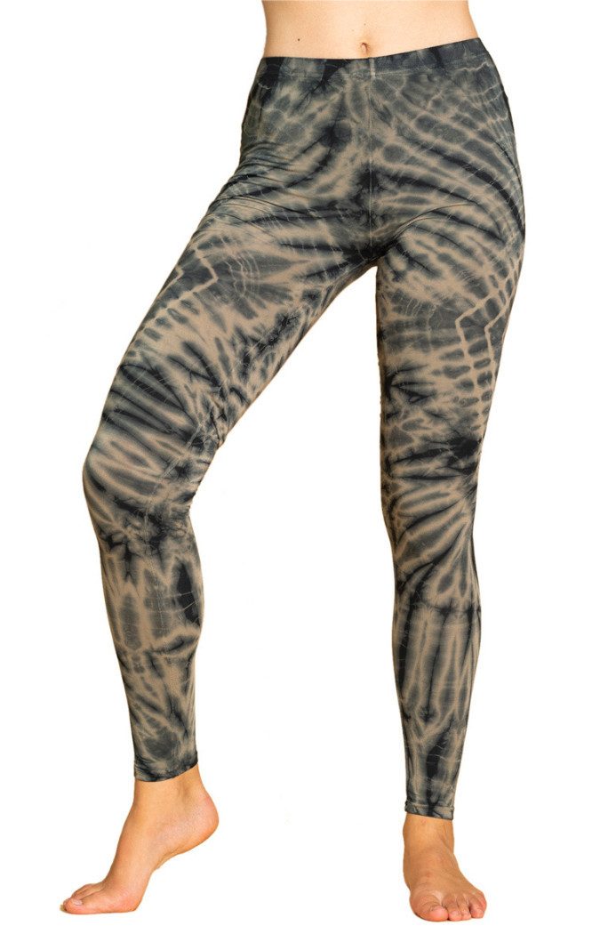 PANASIAM Leggings Unikat Batik Leggings 'Dschungel' aus natürlicher Viskose Tiedye Batik alternative lange Hippie Leggings Yogaleggings Sportleggings