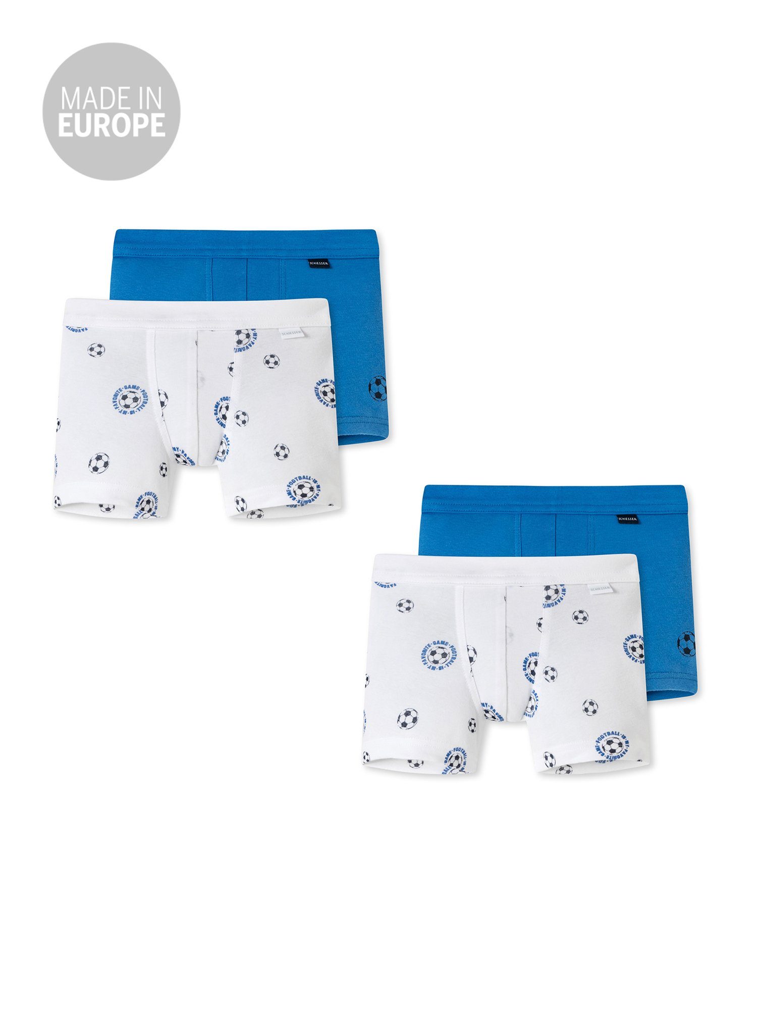 Boxer Basic Schiesser weiß/blau Allday (4-St)