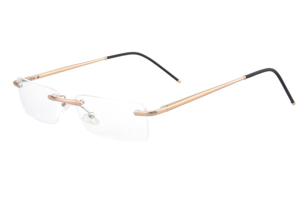 Edison & King Lesebrille Clarity, leichte randlose Brille – entspiegelt – dünne Bügel